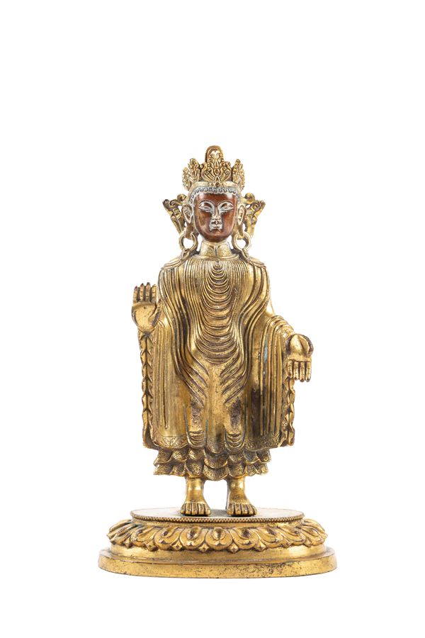 FIGURA IN BRONZO DORATO