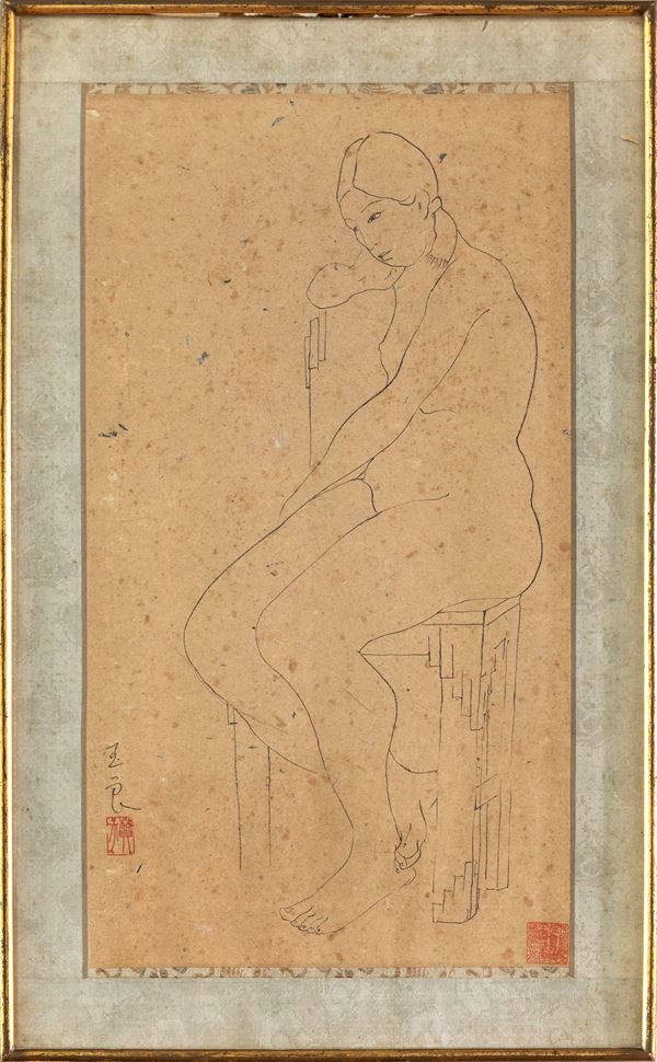 A PAINTING DEPICTING A WOMAN, SIGNED PAN YULIANG