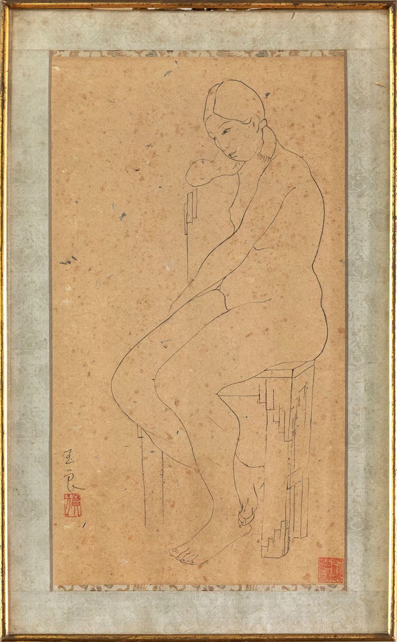 Disegno Raffigurante Donna, Firmato Pan Yuliang