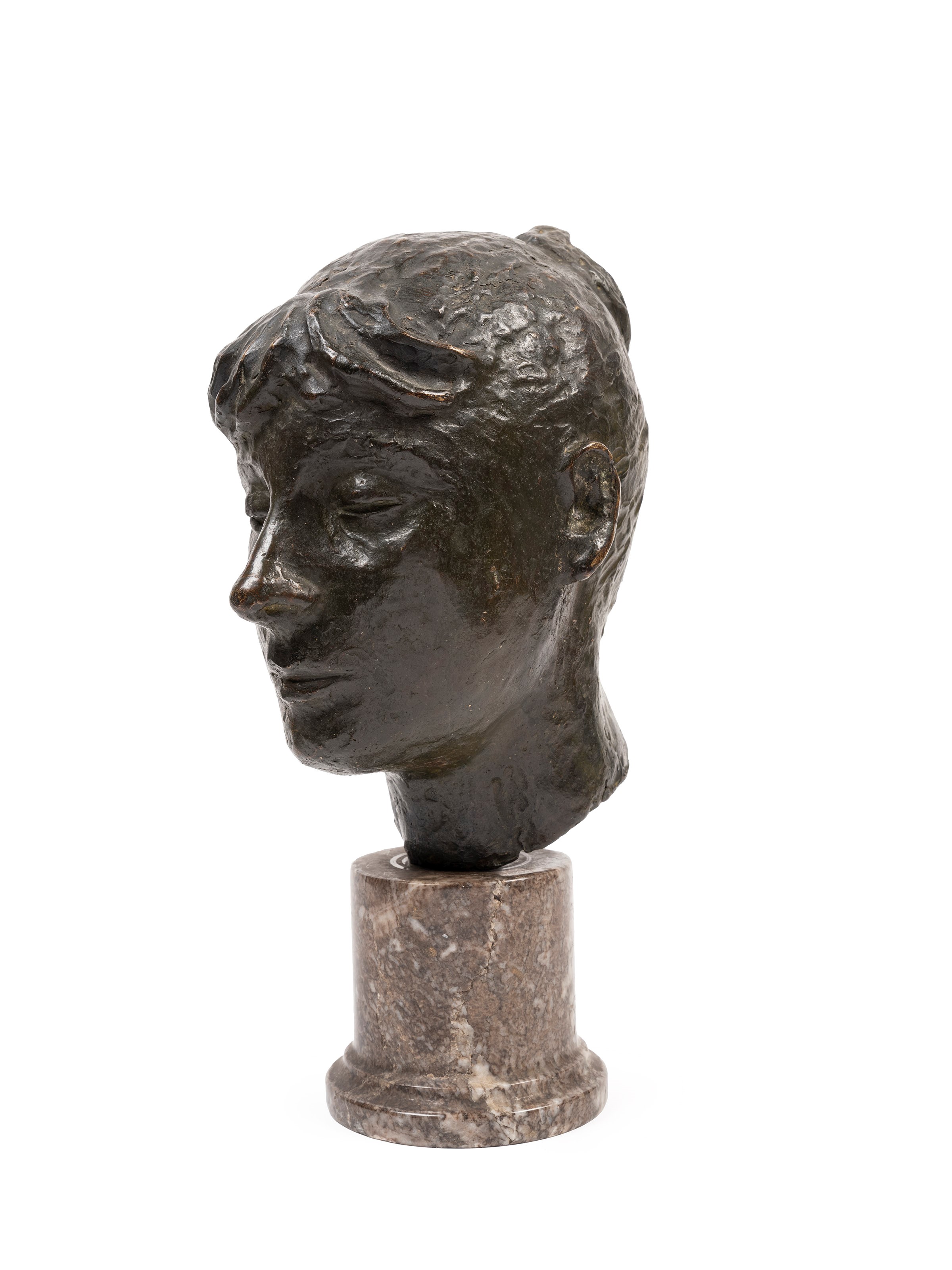 SCULTURA IN BRONZO RAFFIGURANTE TESTA DI DONNA