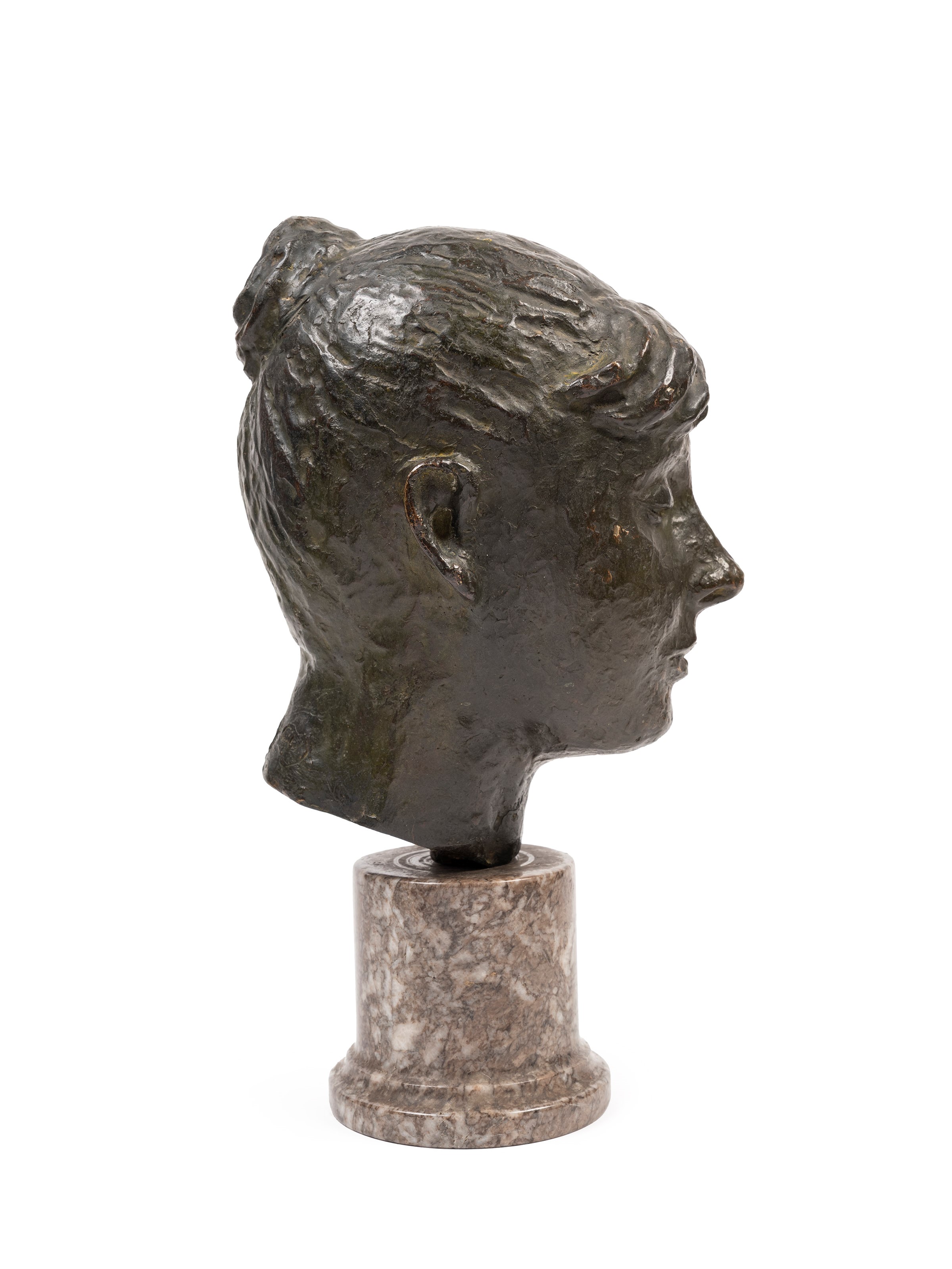 SCULTURA IN BRONZO RAFFIGURANTE TESTA DI DONNA