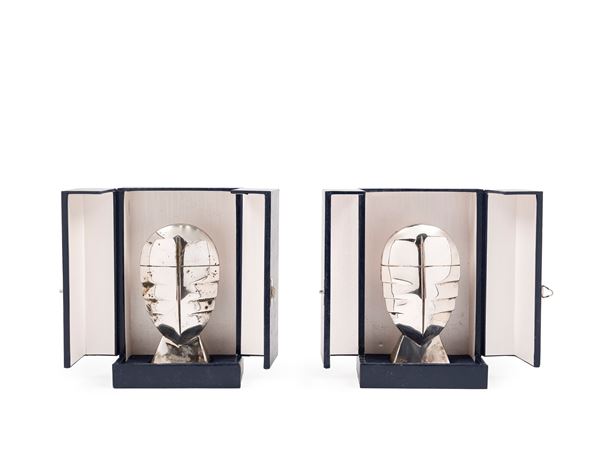 Pierre Cardin - A PAIR OF SILVER SCULPTURES