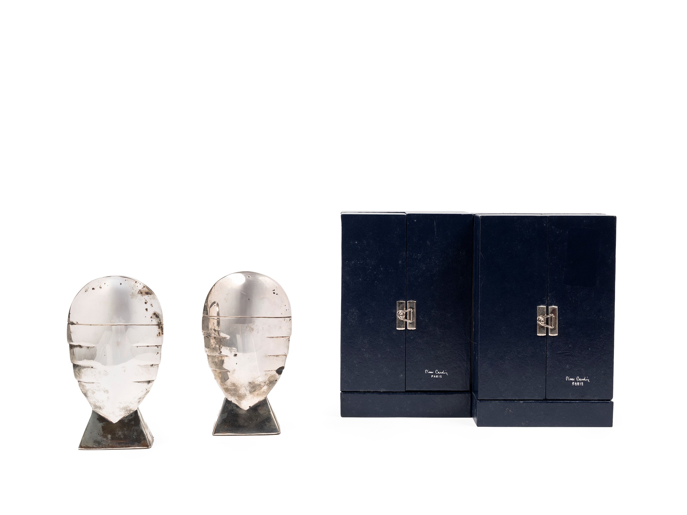 Pierre Cardin - Coppia di sculture in argento (anni ’90 ca.), h 15,5 cm