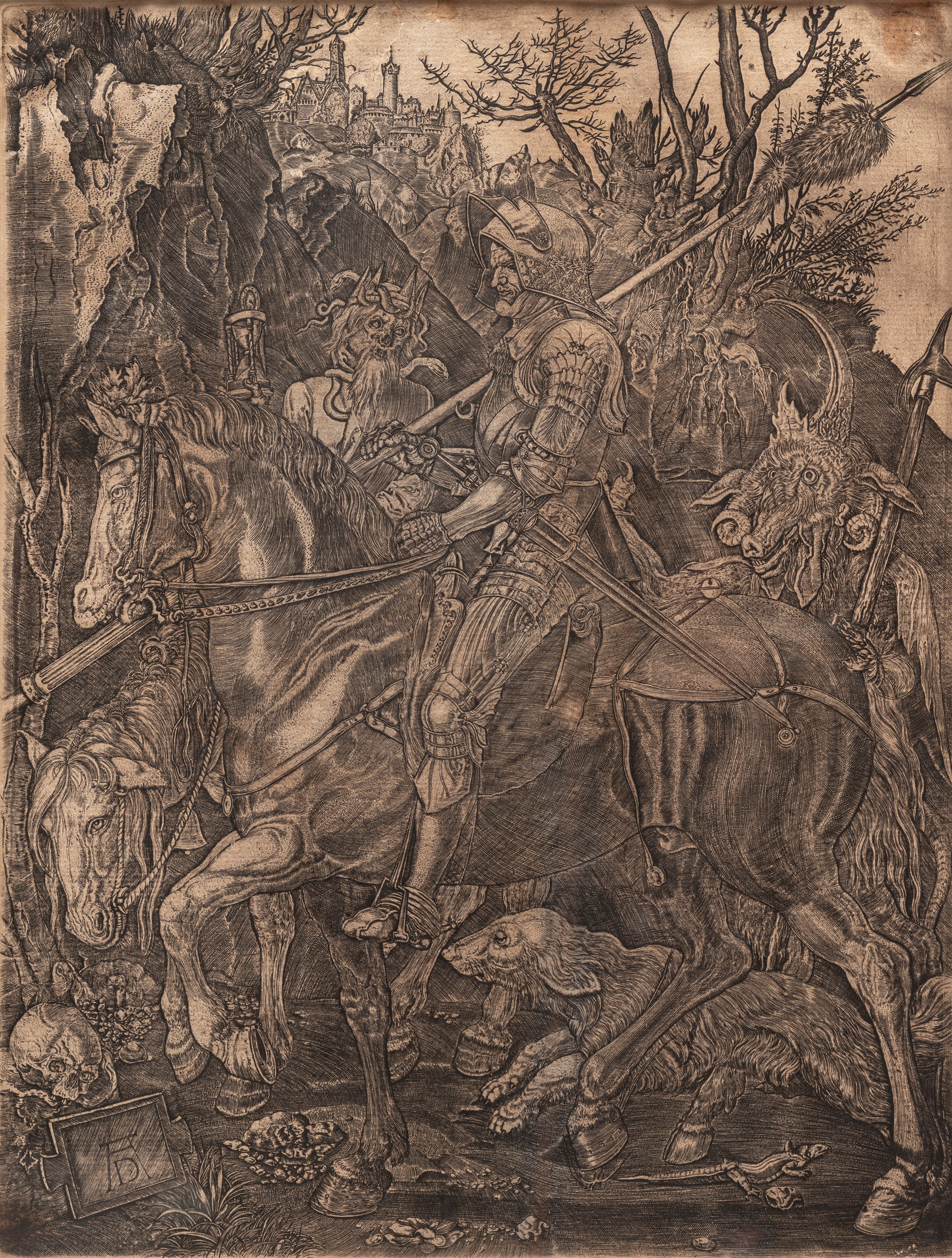 Albrecht Dürer, Il cavaliere, la morte e il diavolo, acquaforte