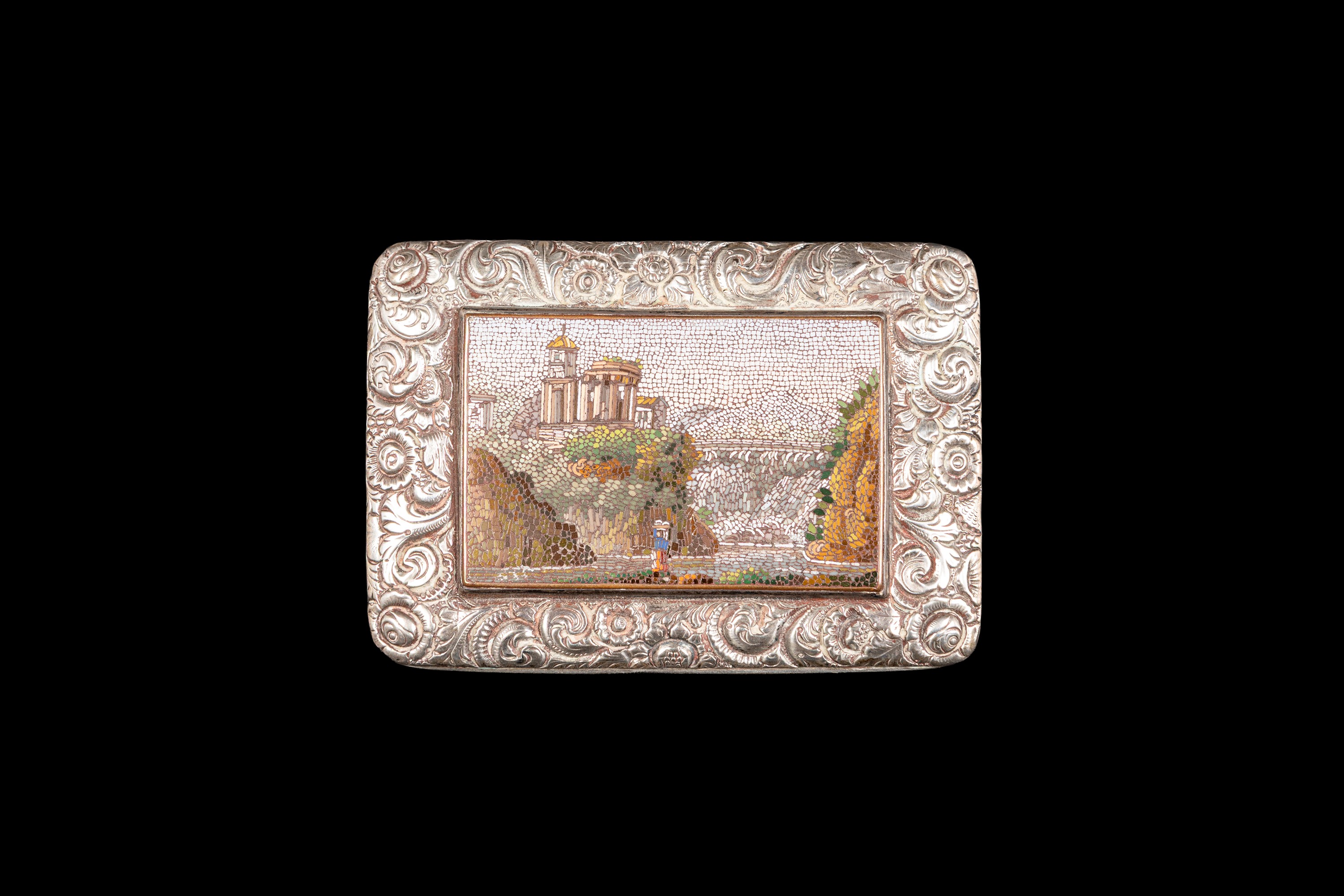 TABACCHIERA IN ARGENTO CON MICROMOSAICO