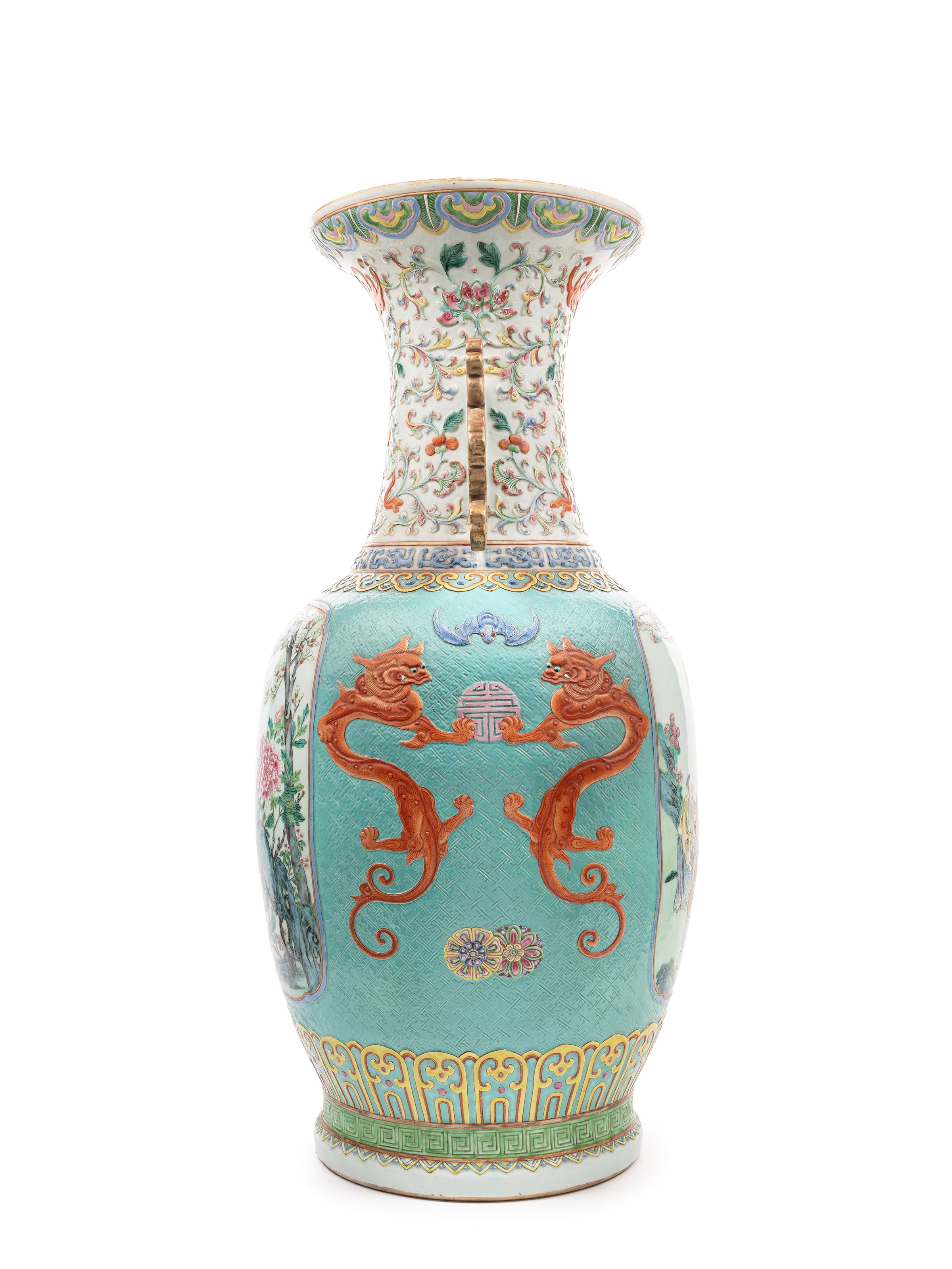 GRANDE E RARO VASO IN PORCELLANA FAMIGLIA ROSA