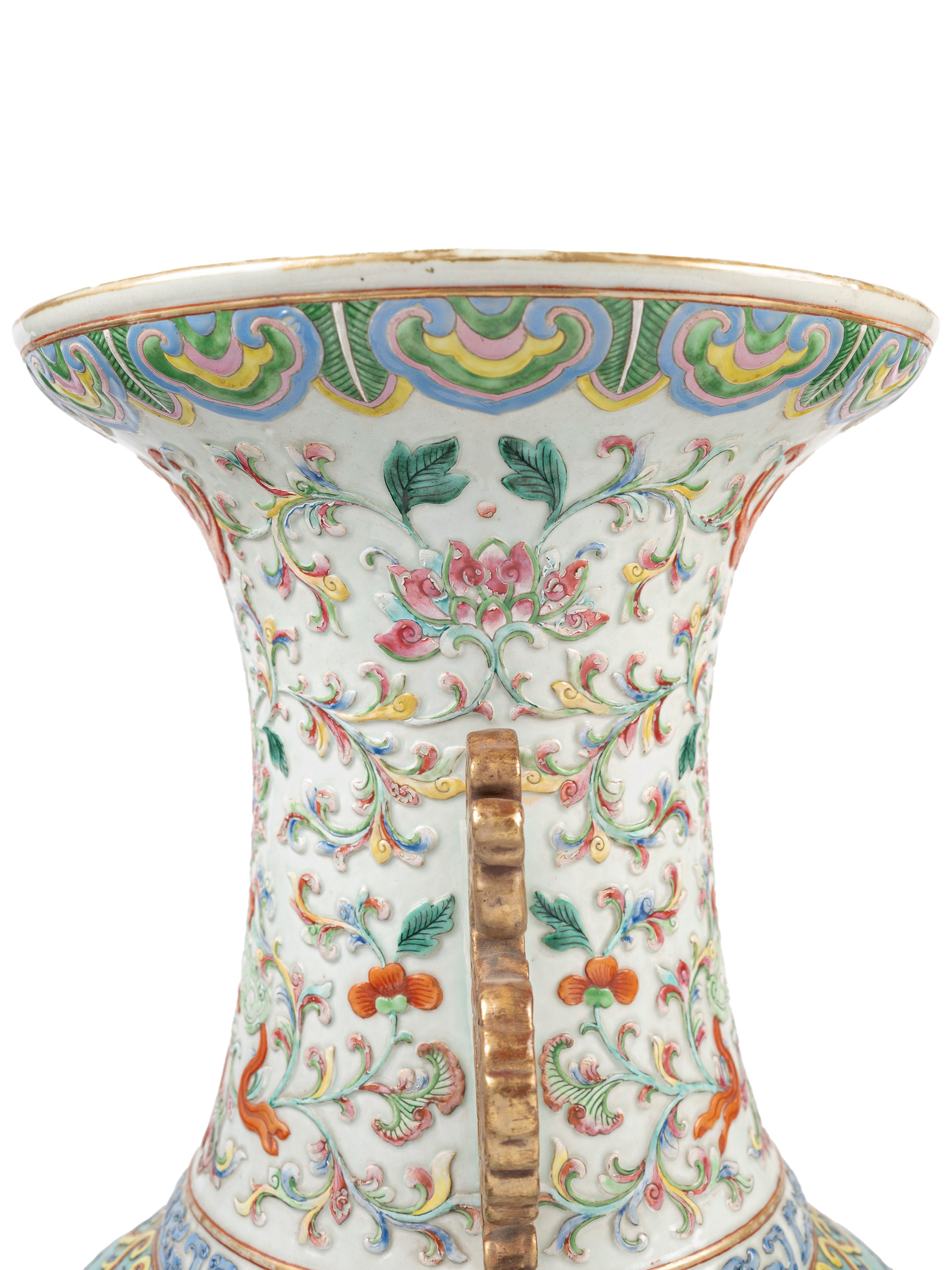 GRANDE E RARO VASO IN PORCELLANA FAMIGLIA ROSA