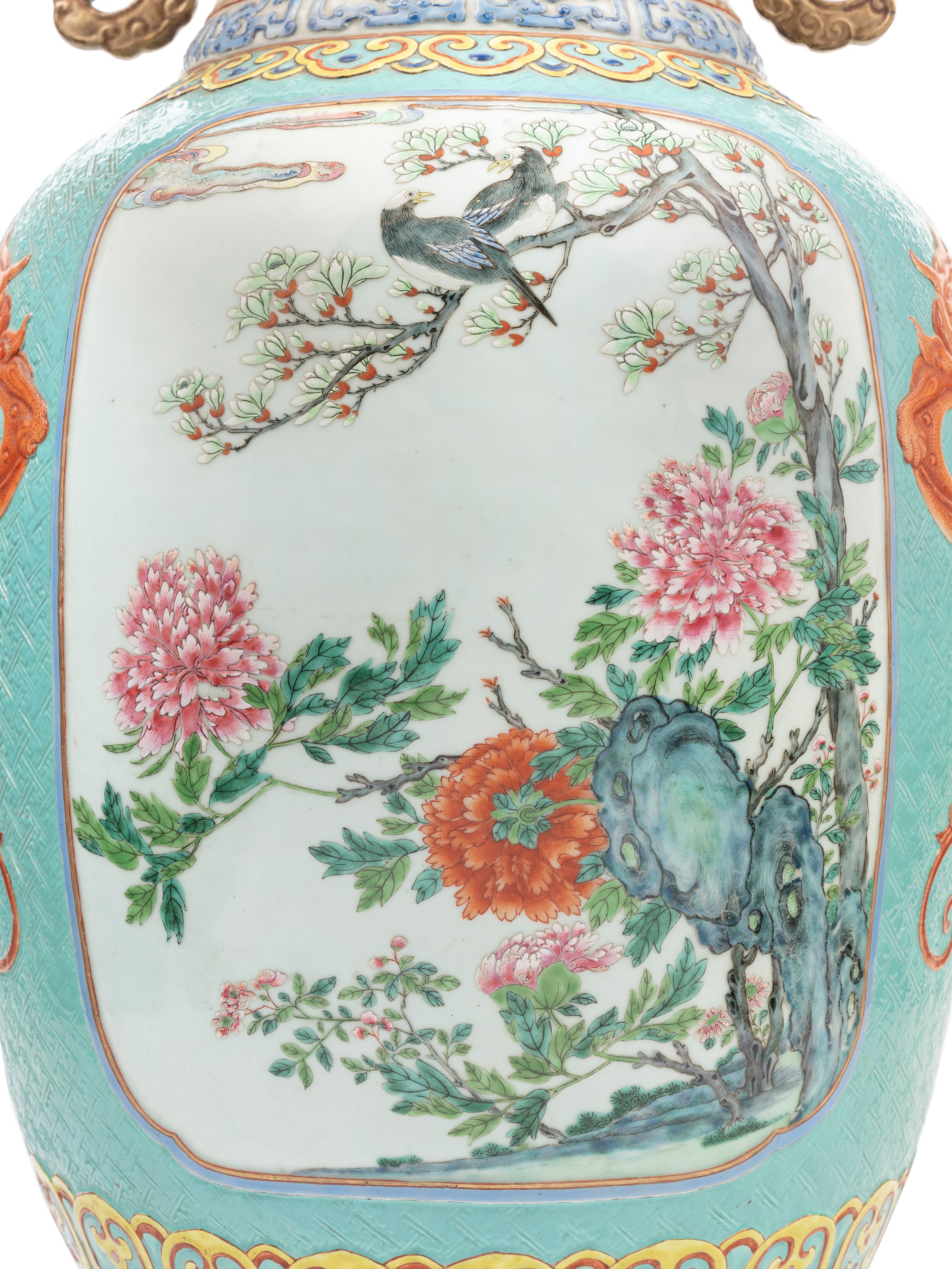 GRANDE E RARO VASO IN PORCELLANA FAMIGLIA ROSA