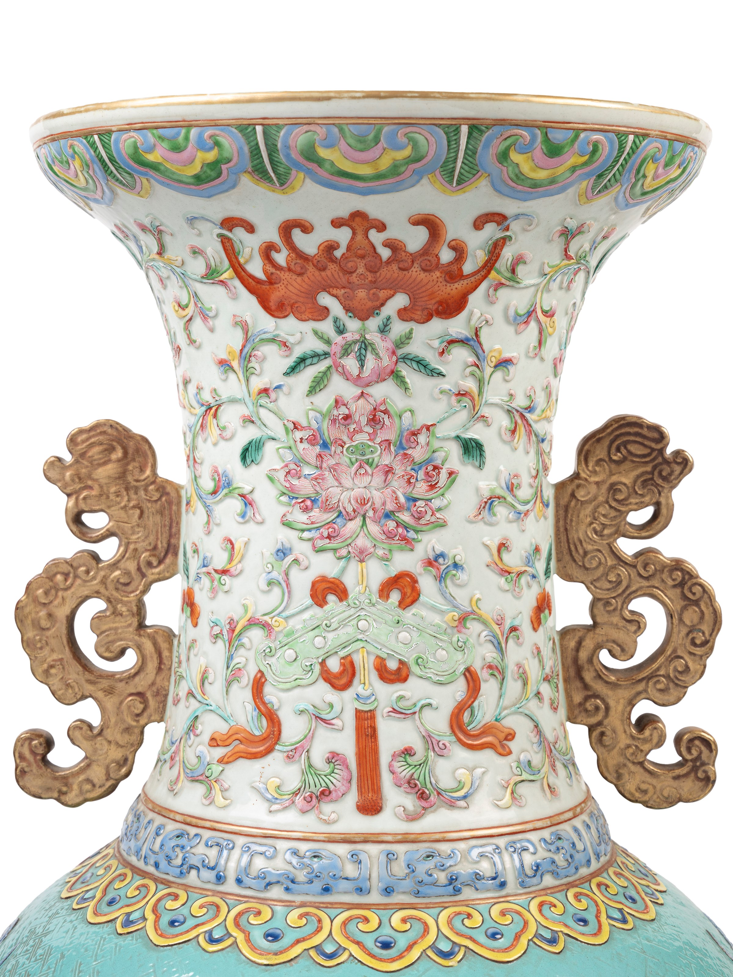 GRANDE E RARO VASO IN PORCELLANA FAMIGLIA ROSA