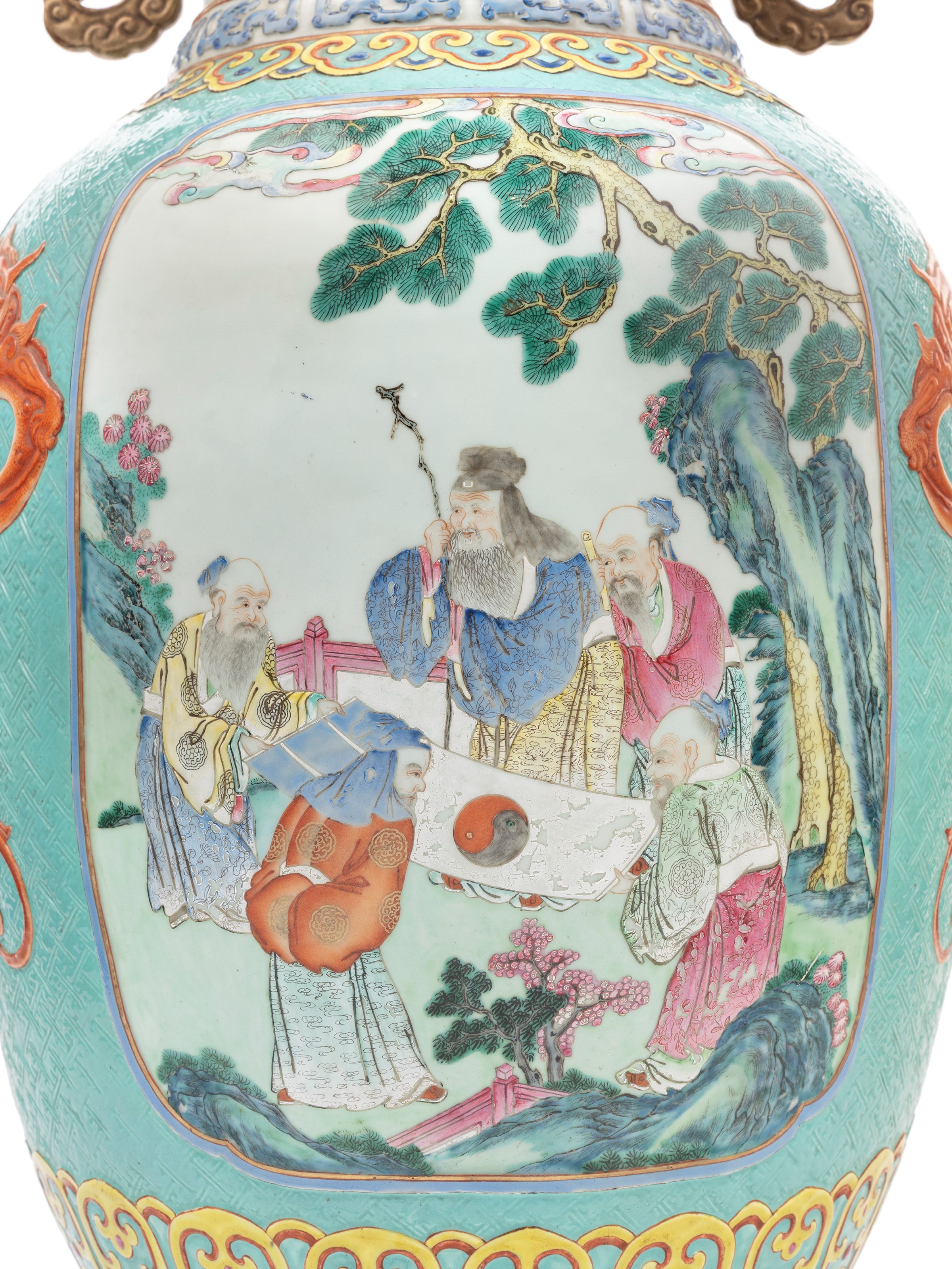 GRANDE E RARO VASO IN PORCELLANA FAMIGLIA ROSA