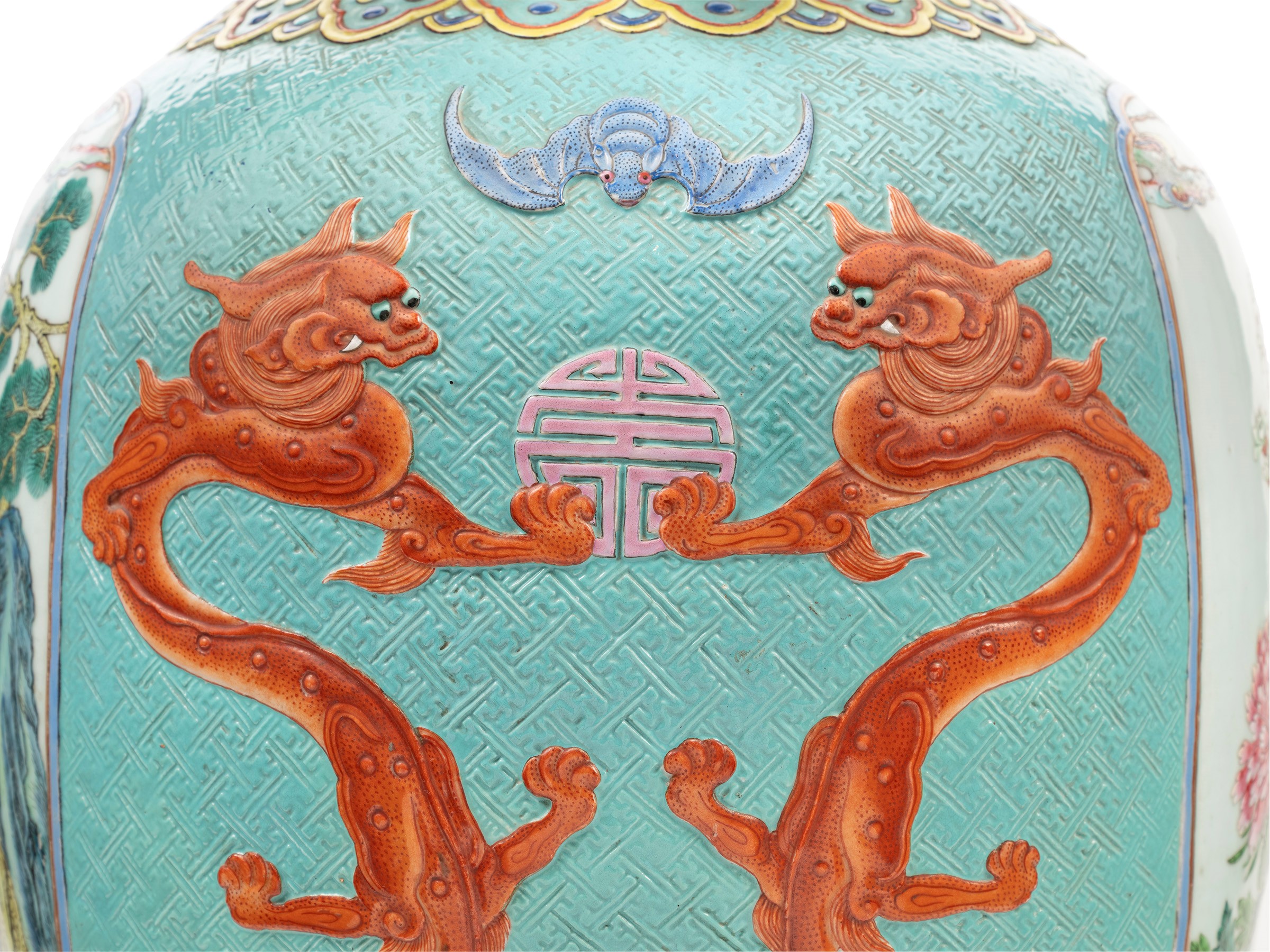 GRANDE E RARO VASO IN PORCELLANA FAMIGLIA ROSA