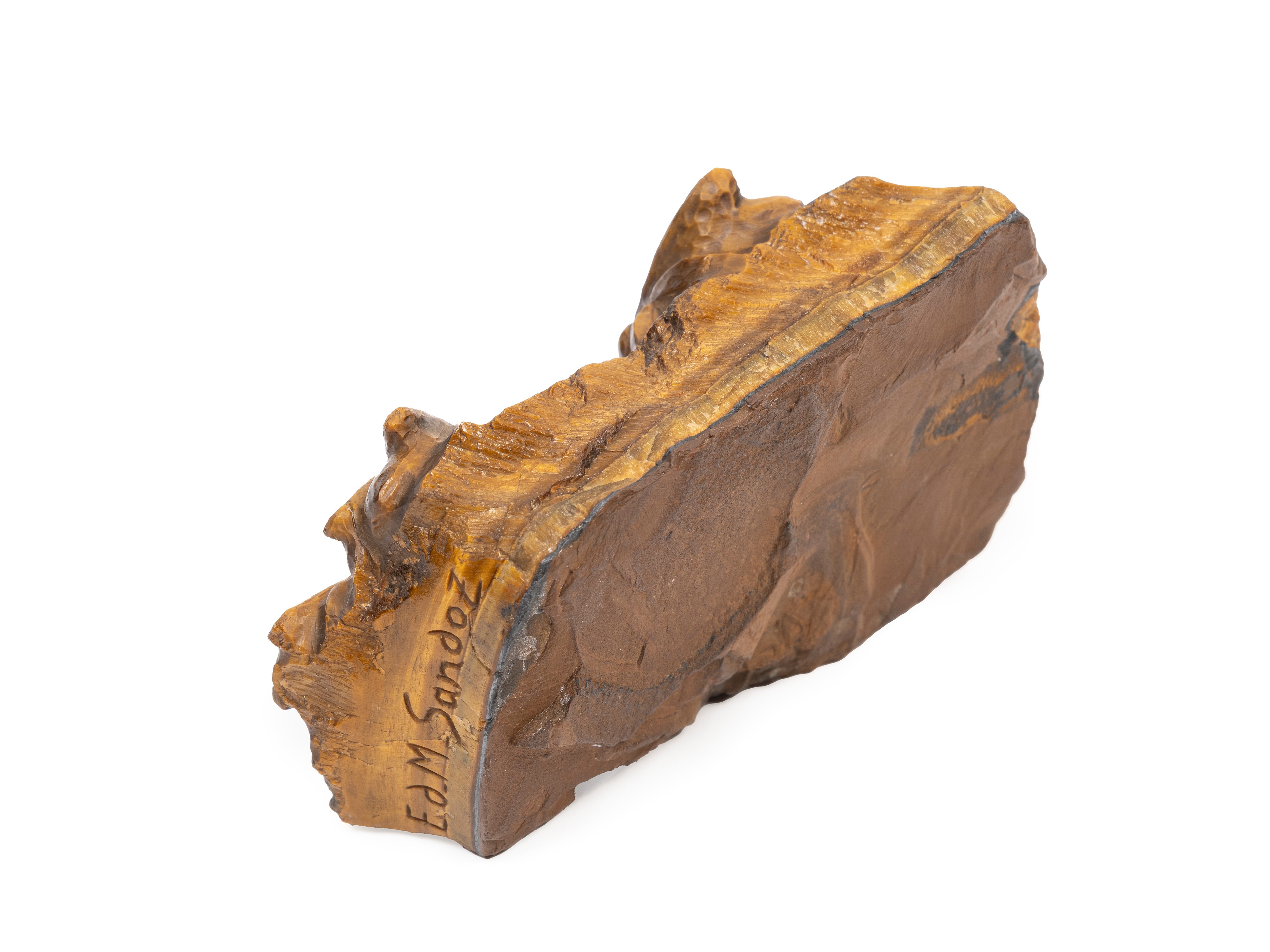 Édouard-marcel Sandoz - Scultura in occhio di tigre raffigurante api e alveare
