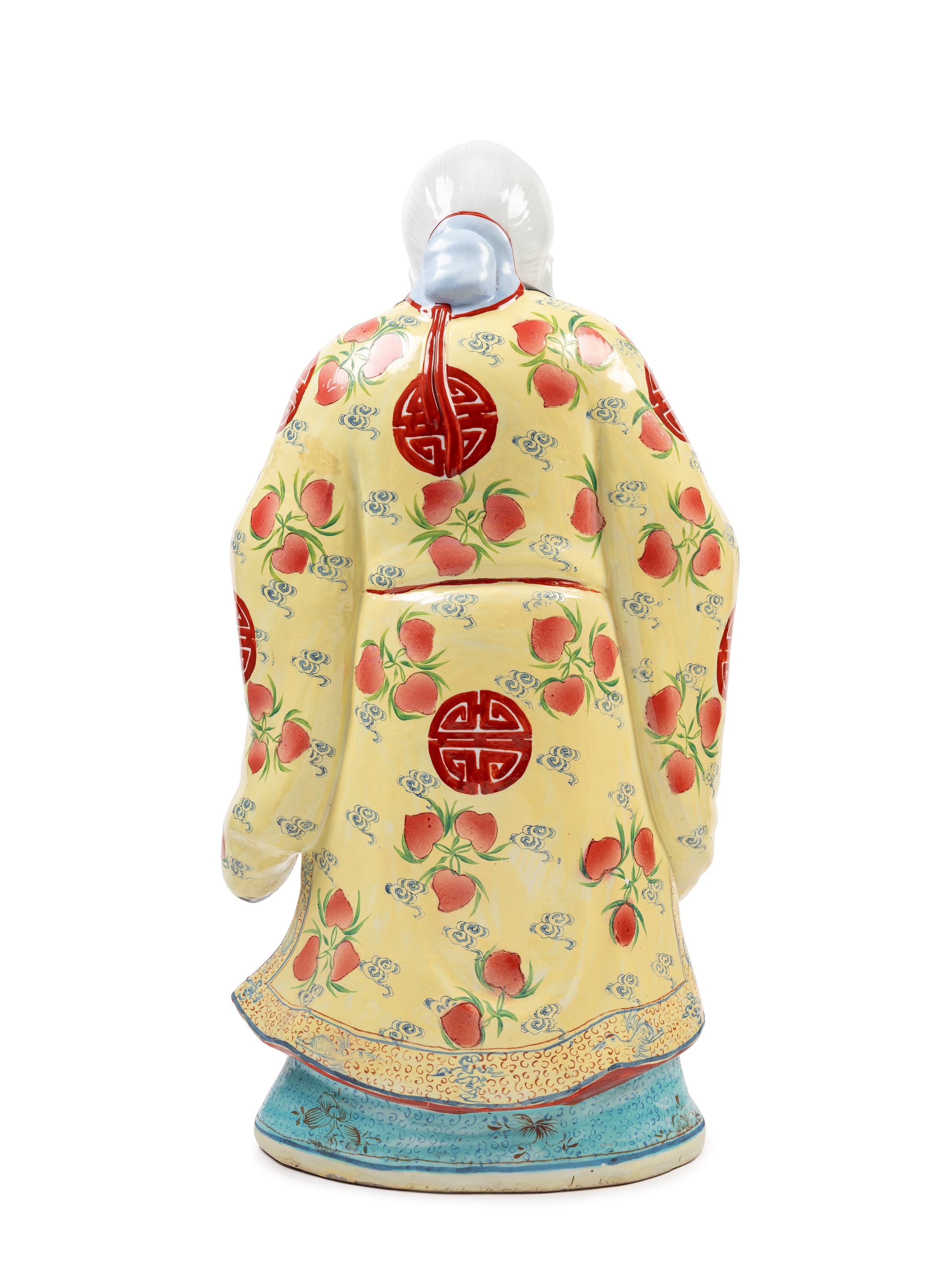 SCULTURA IN PORCELLANA RAFFIGURANTE SAGGIO CON IN MANO UNA PESCA