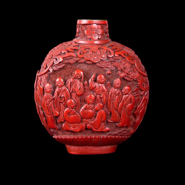 A Cinnabar Lacquer Snuff Bottle