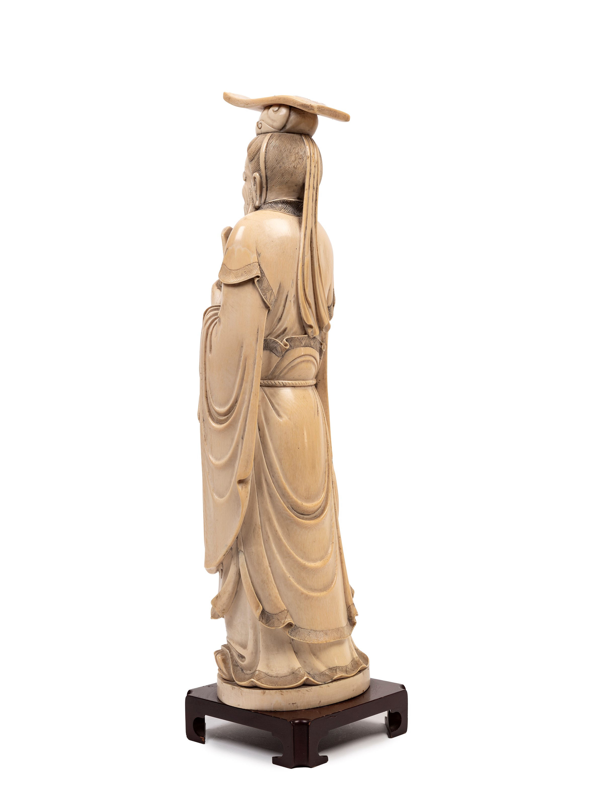 Scultura in avorio raffigurante Confucio, Cina XIX/XX secolo