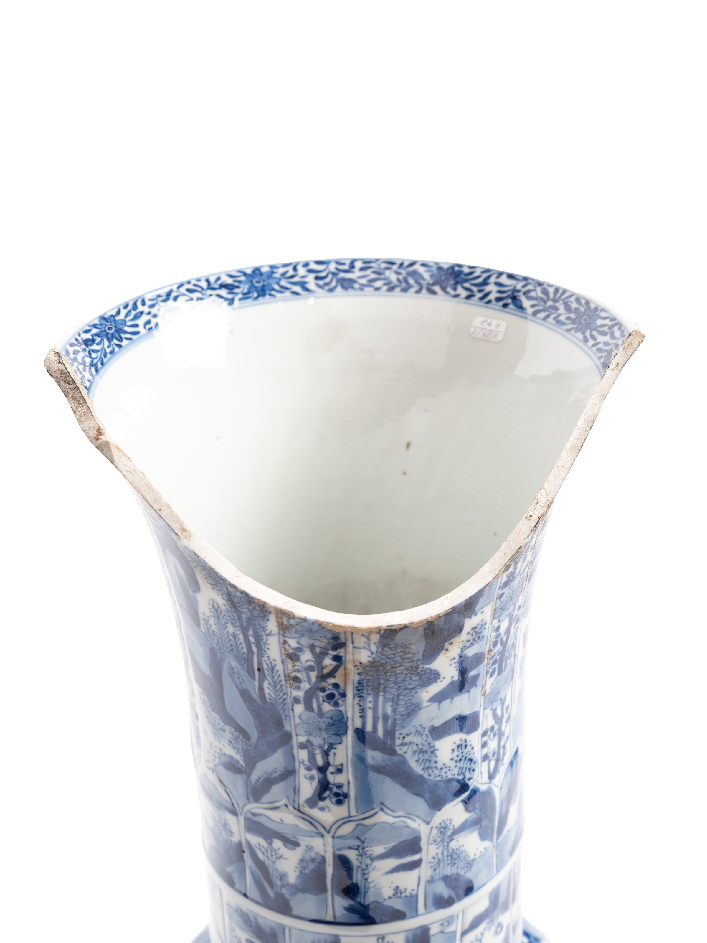 VASO "A CODA DI FENICE" IN PORCELLANA BIANCA E BLU
