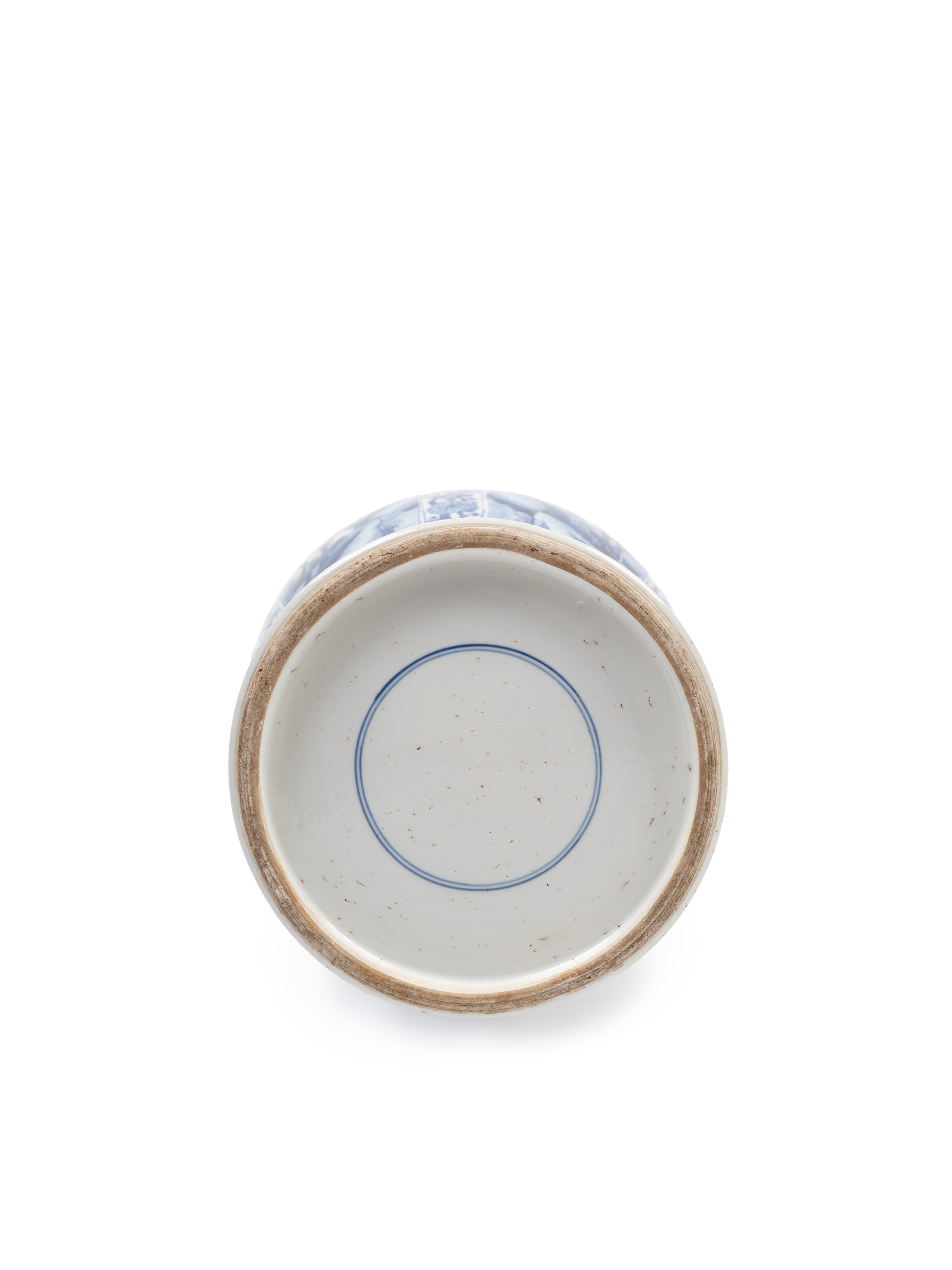 VASO "A CODA DI FENICE" IN PORCELLANA BIANCA E BLU