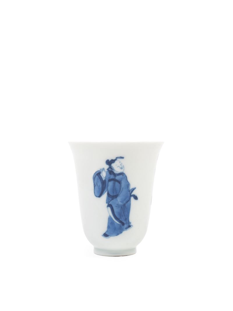 COPPETTA IN PORCELLANA BIANCA E BLU
