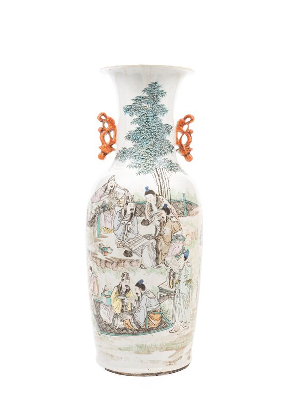 A QIANJIANGCAI PORCELAIN VASE SIGNED BY GAO HENGTAI