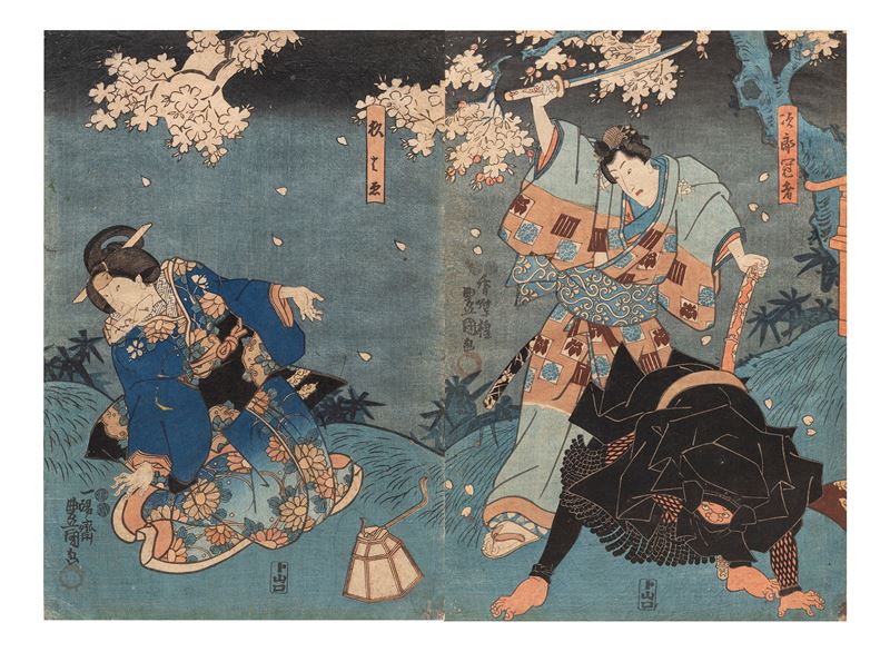 COPPIA DI INCISIONI UKUYO-E