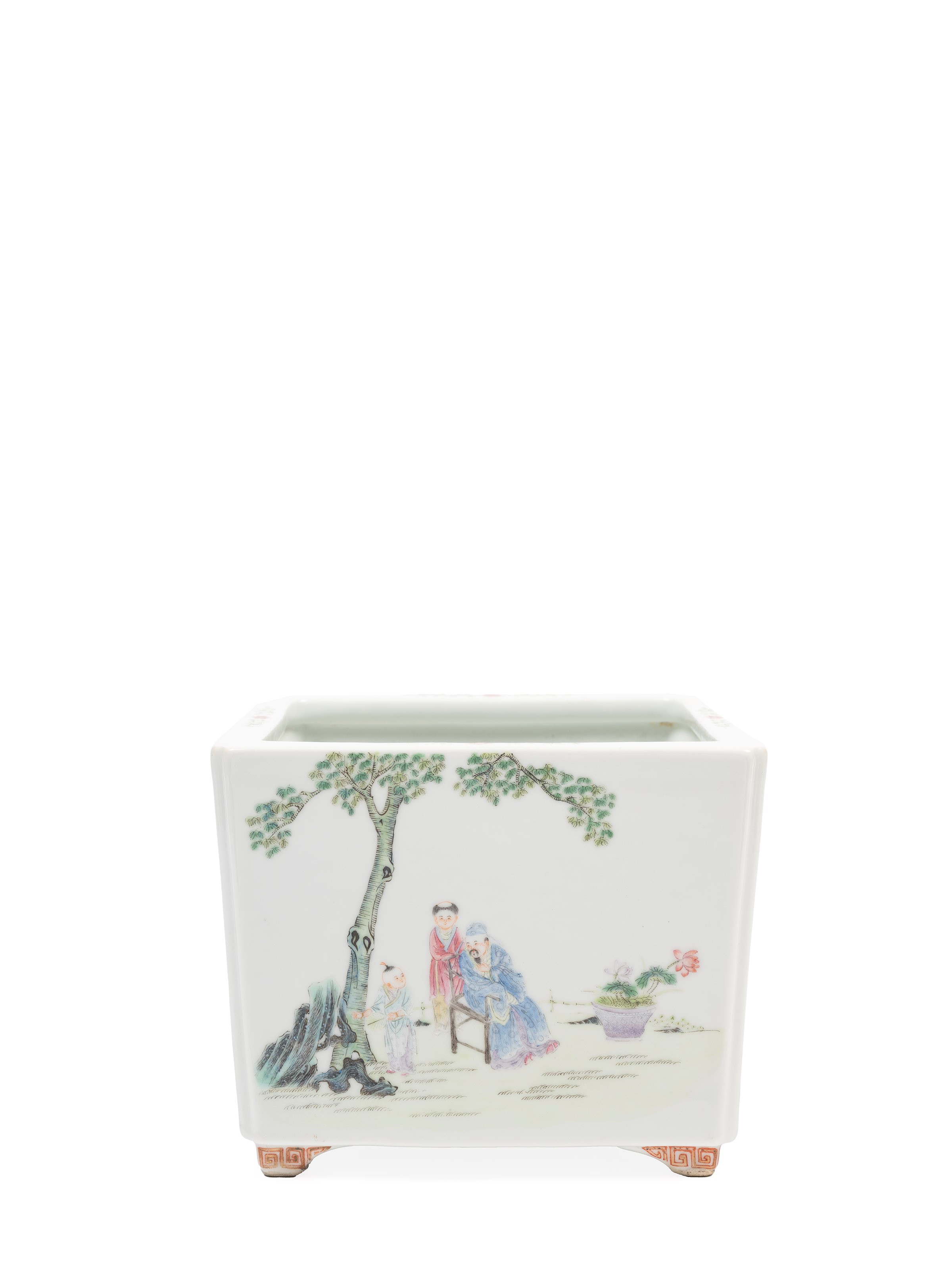 JARDINIERE IN PORCELLANA FAMIGLIA ROSA