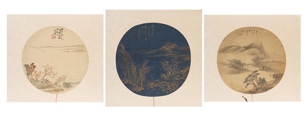 THREE PAINTING ON SILK