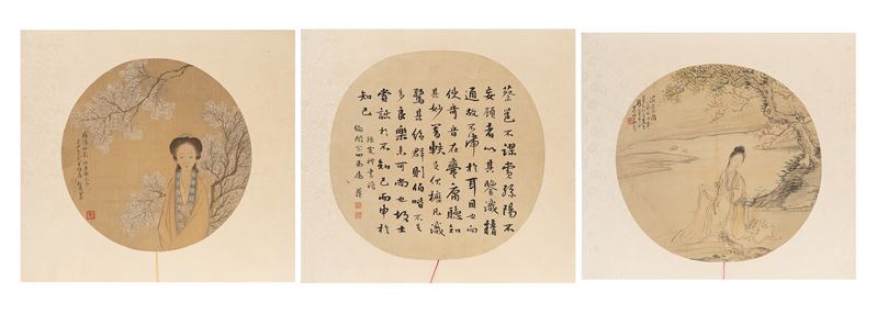 Cina, Dinastia Qing, Tre dipinti su seta