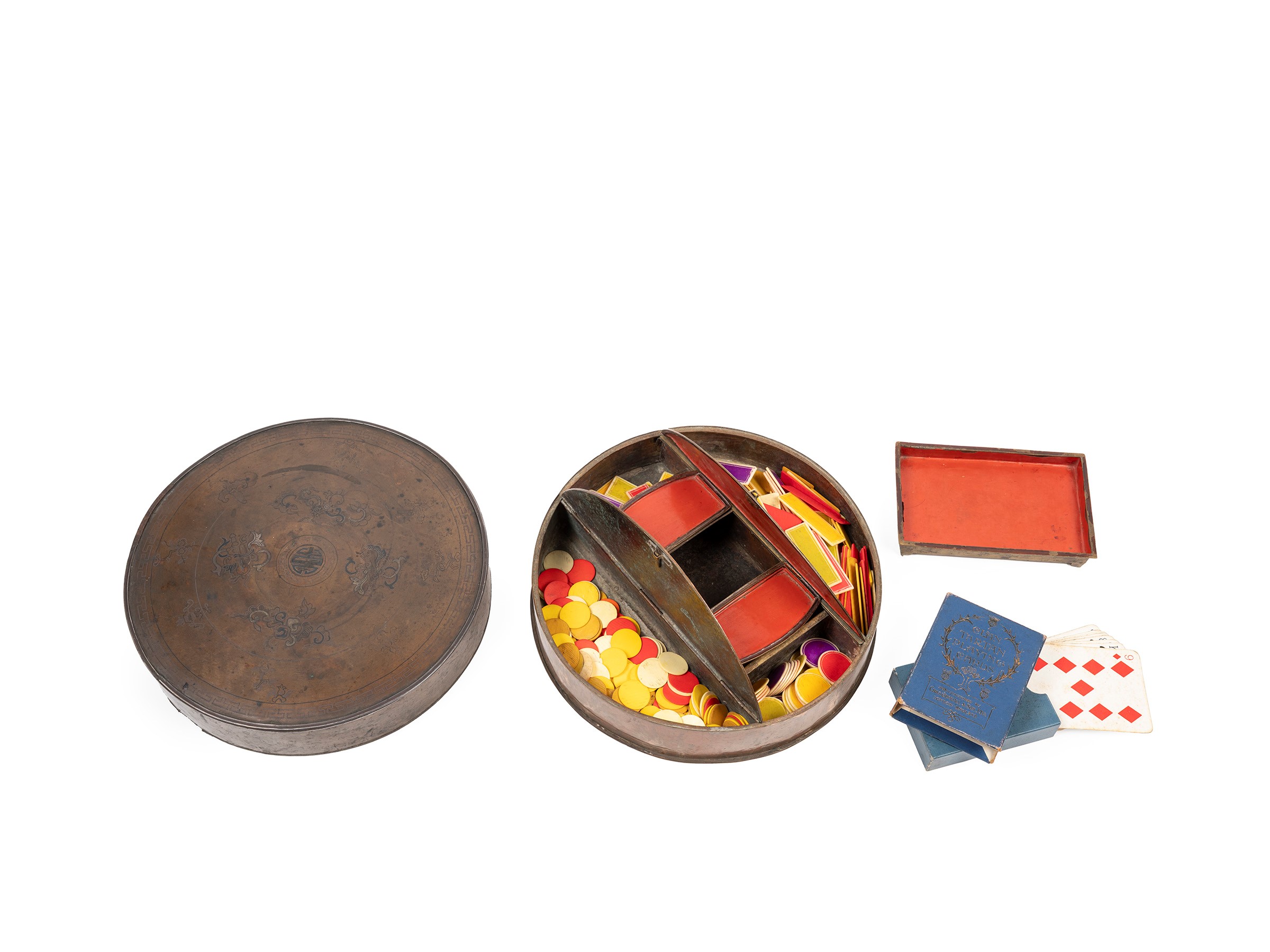 Scatola da gioco in metallo, Cina, fine XIX secolo / inizio XX secolo