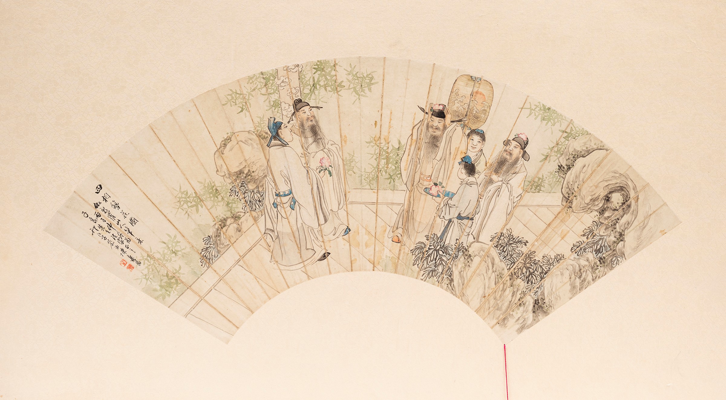 Due ventagli dipinti, Cina, dinastia Qing (1644-1911), dimensioni variabili