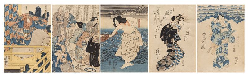 CINQUE INCISIONI UKUYO-E