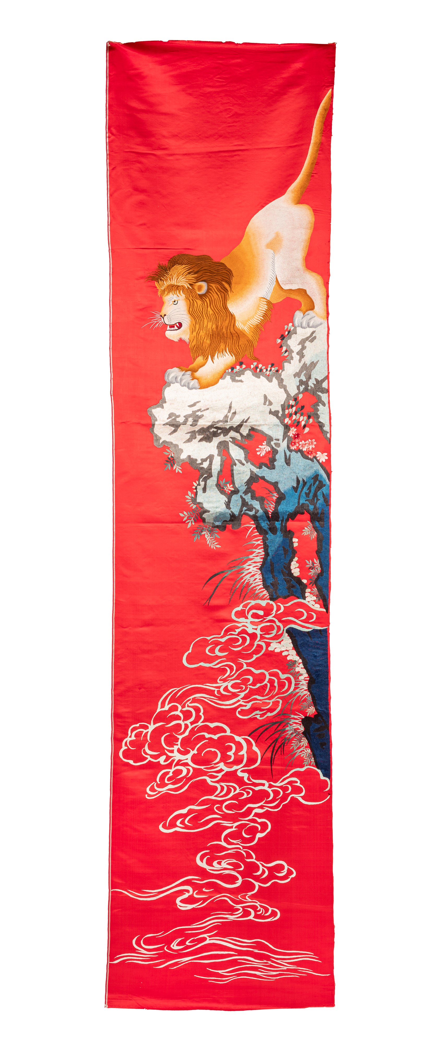 Cina, Due scroll in seta rossa, XX secolo