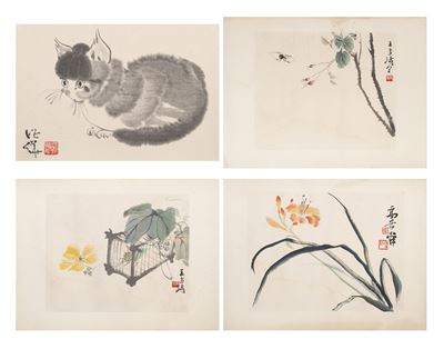 Wang Xue-tao, Gruppo di quattro litografie cinesi, XX secolo