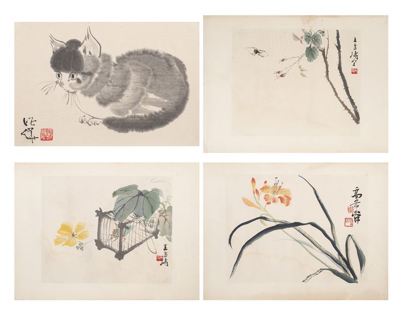 Wang Xue-tao, Gruppo di quattro litografie cinesi, XX secolo