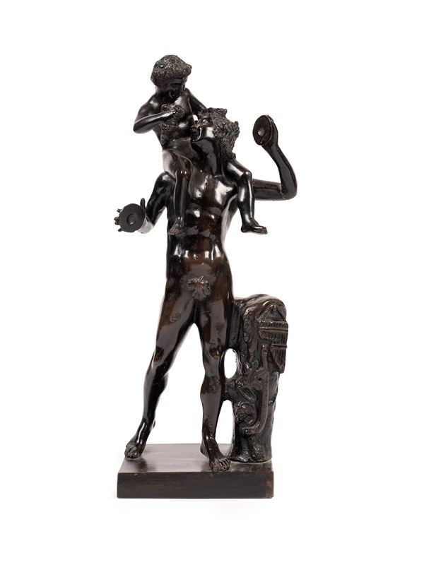 BRONZE SCULPTURE DEPICTING THE EDUCATION OF BACCHUS