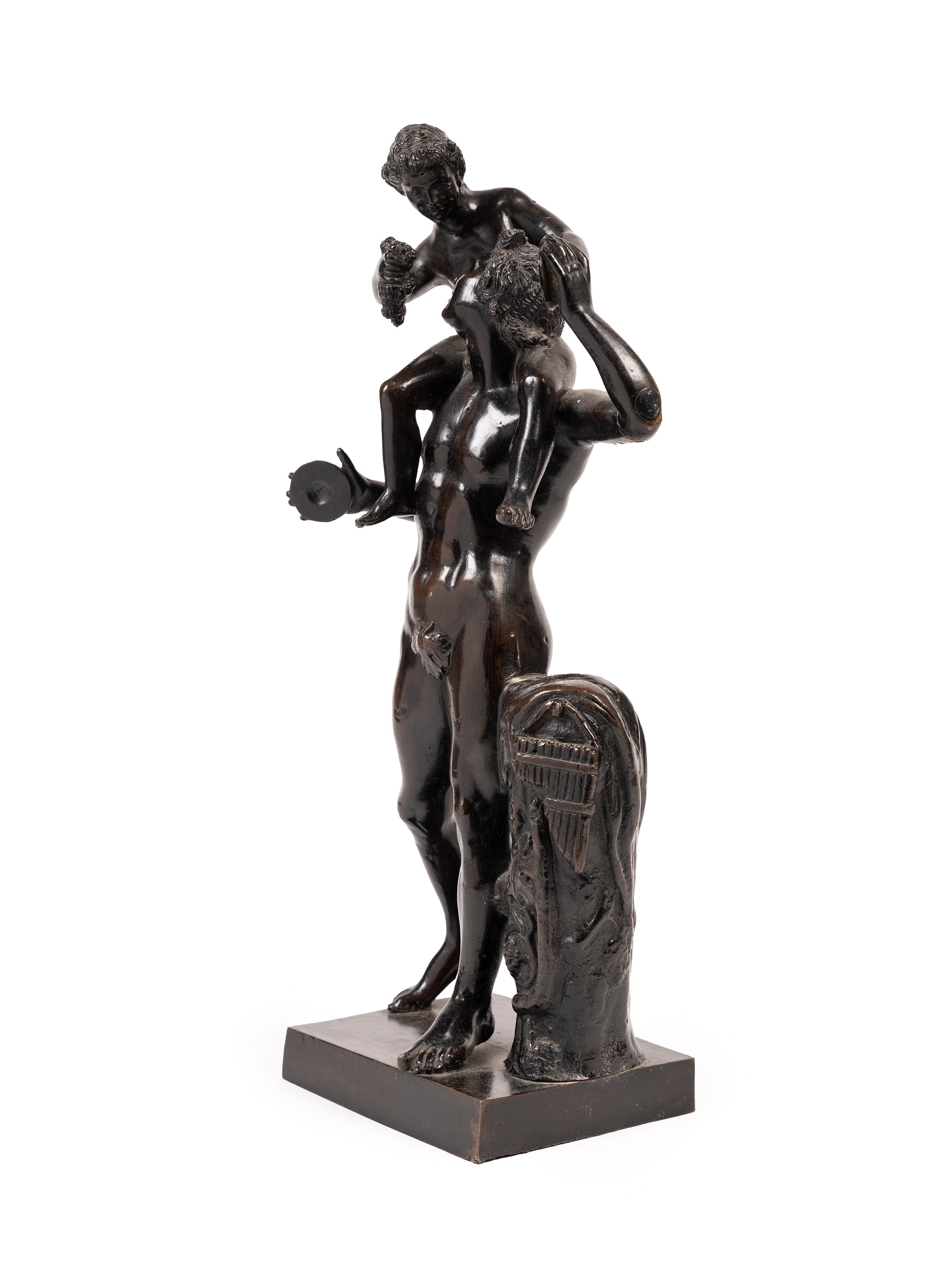 Scultore sconosciuto, Scultura in bronzo raffigurante l'Educazione di Bacco