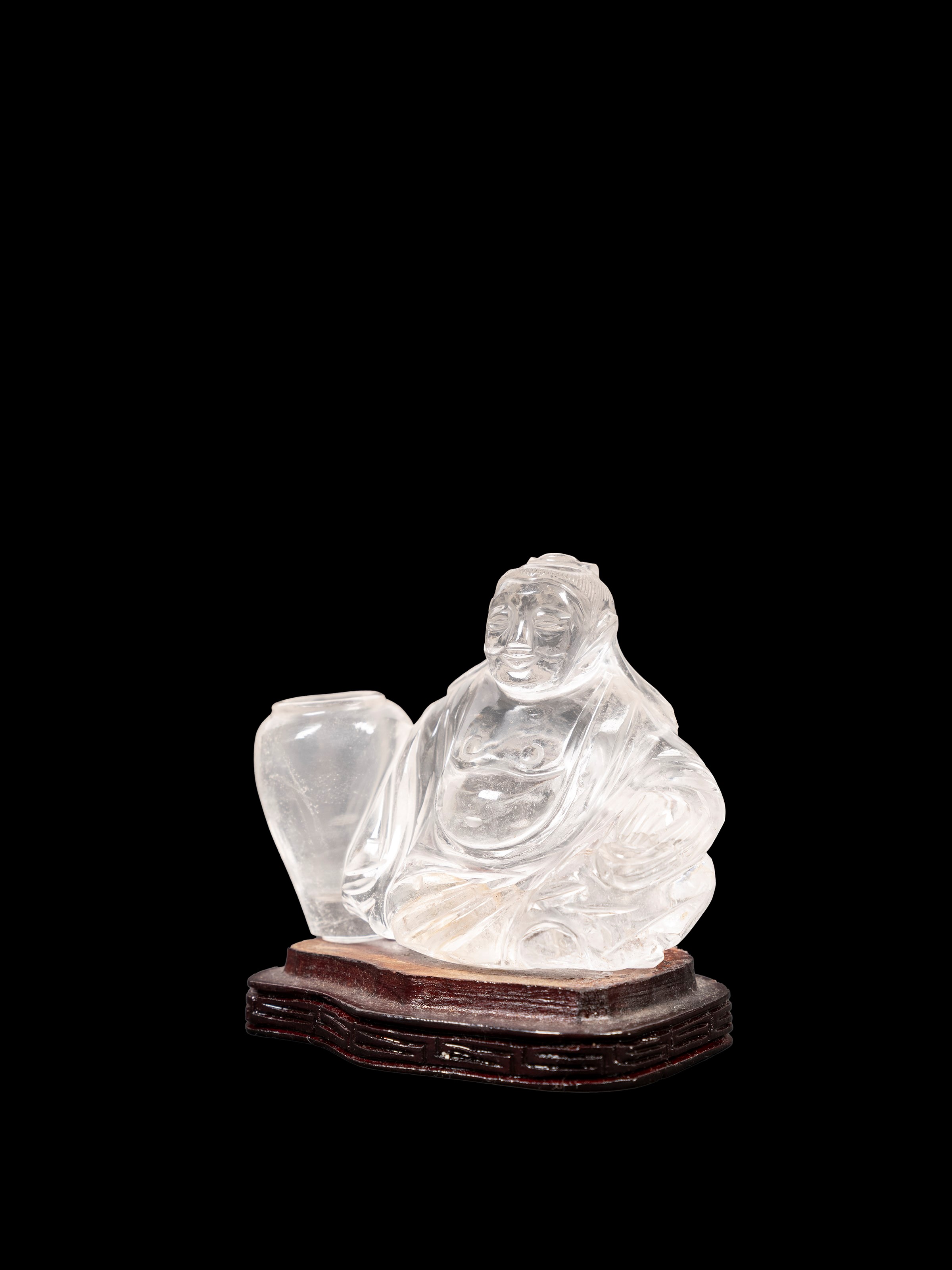 Figura di Budai in cristallo di rocca, Cina, XIX / XX secolo