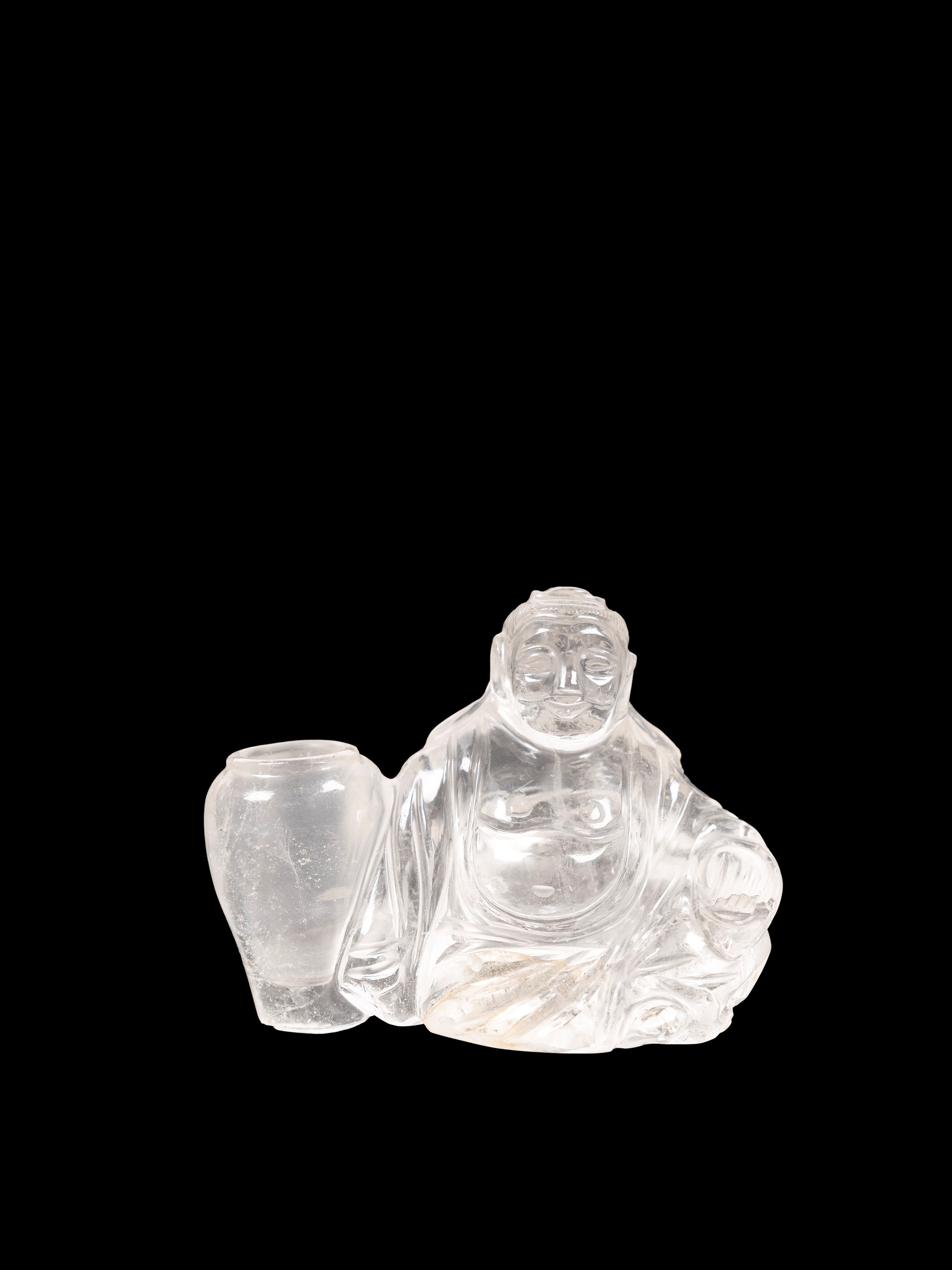 Figura di Budai in cristallo di rocca, Cina, XIX / XX secolo