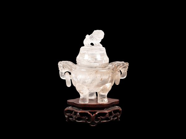 A CRYSTAL ROCK TRIPOD CENSER