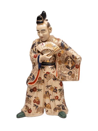 Figura in ceramica Satsuma, Giappone, periodo Meiji