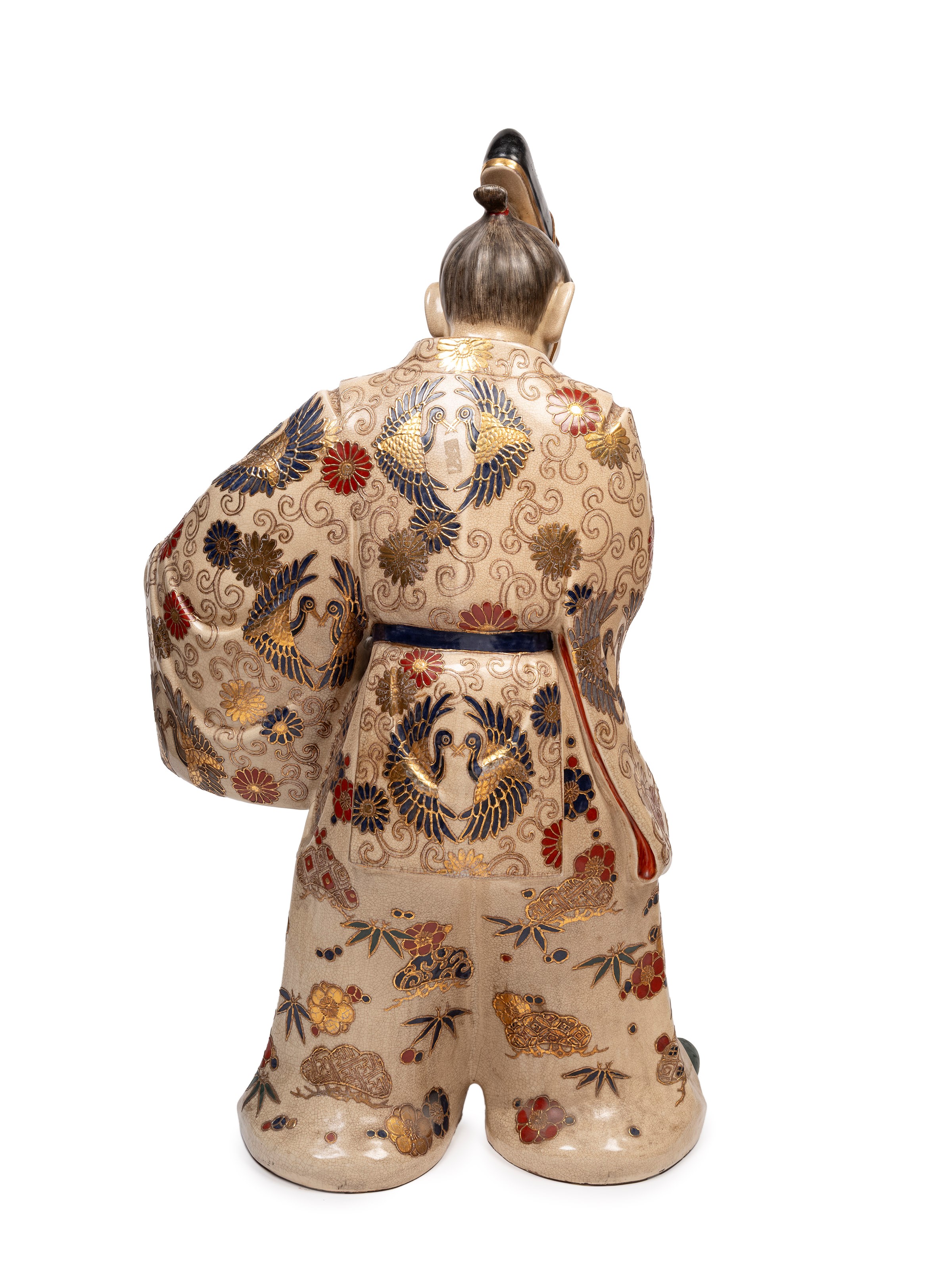 Figura in ceramica Satsuma, Giappone, periodo Meiji