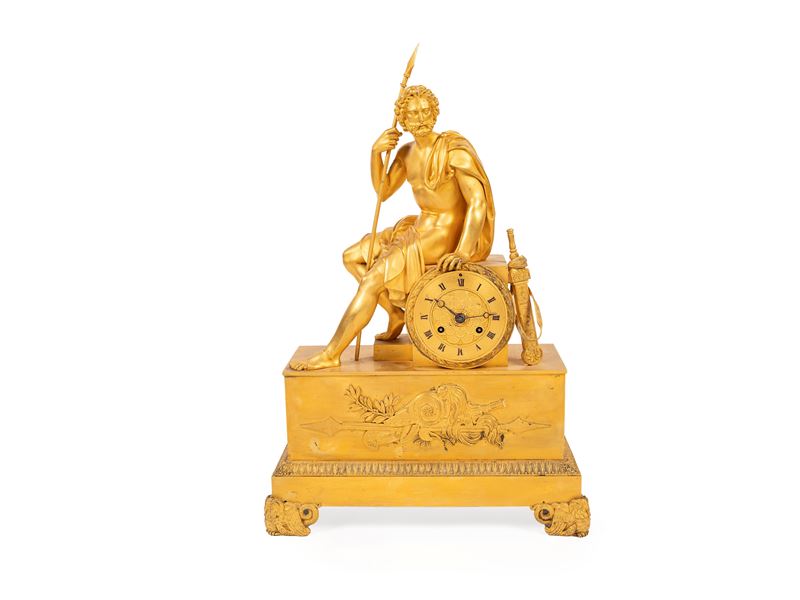 Pendola in bronzo dorato raffigurante Ulisse, Inizi XIX secolo
