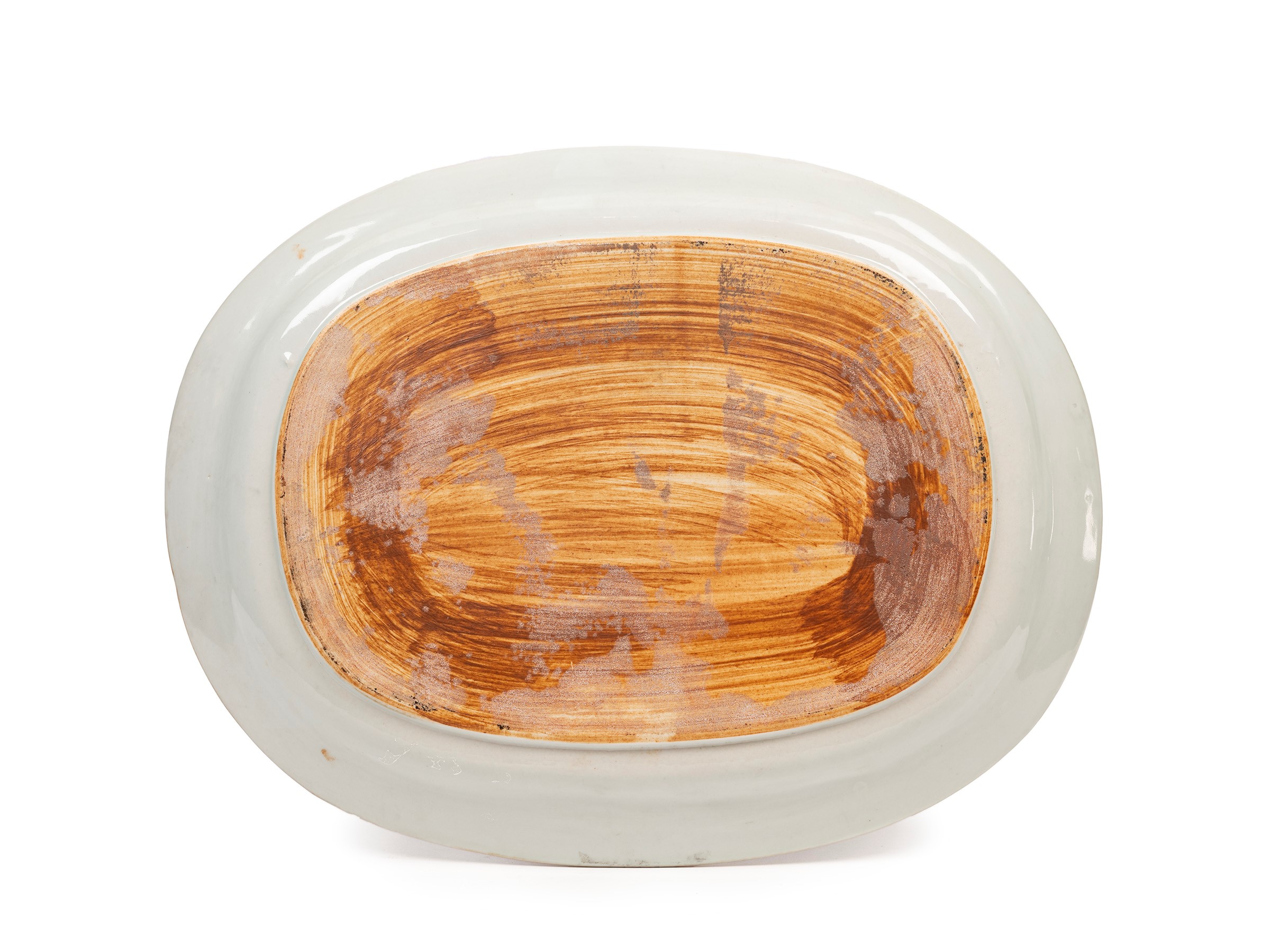 PIATTO OVALE IN PORCELLANA BIANCO E BLU