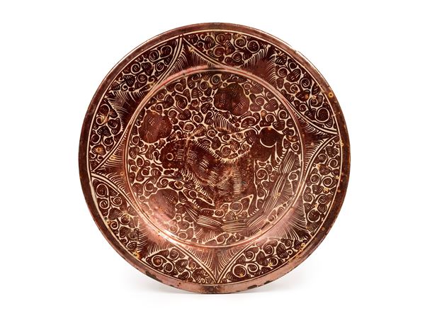 LUSTRE-GLAZED CERAMIC PLATE