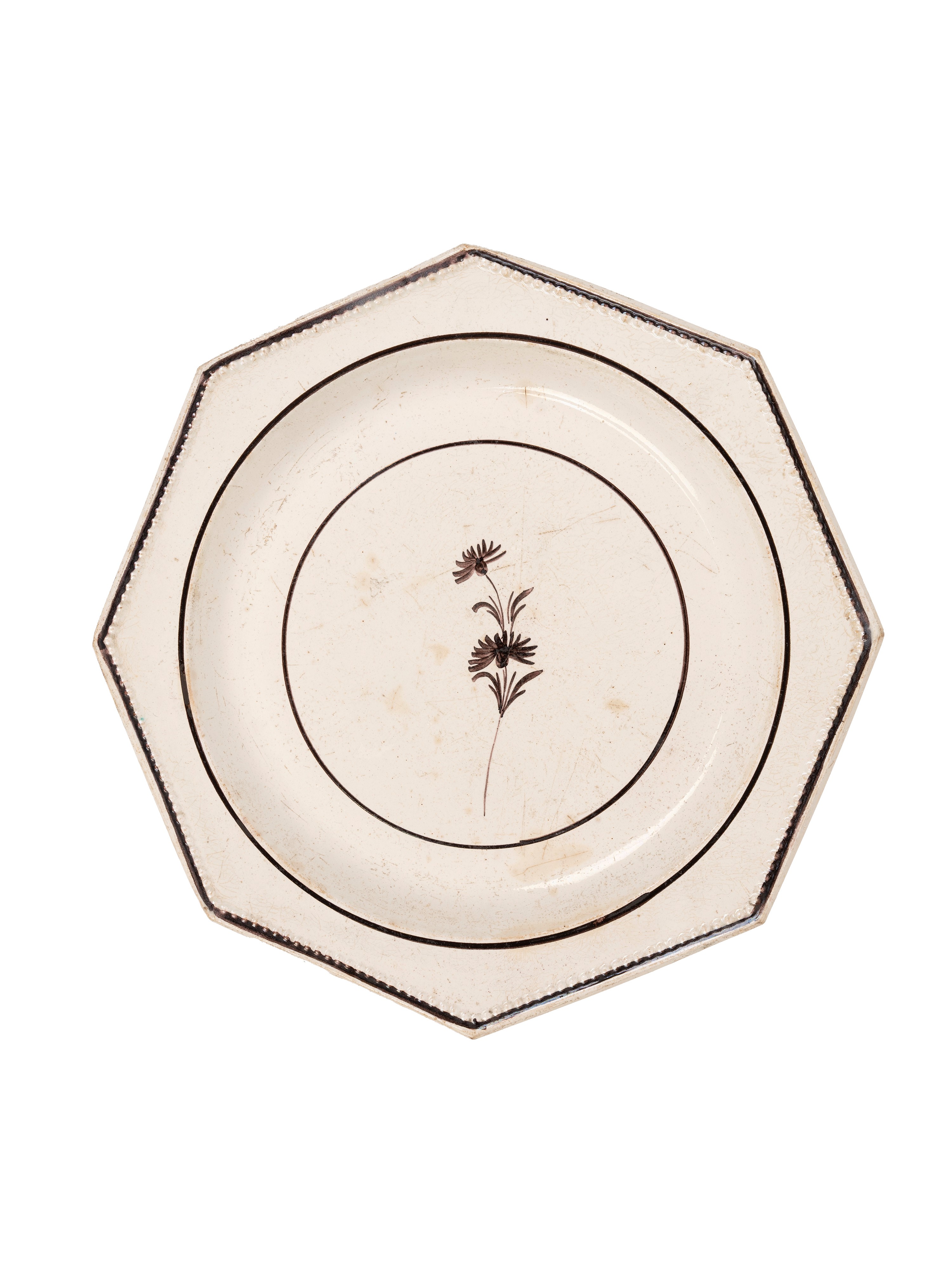 Piattini in maiolica con vedute, Montereau Faience, inizi XIX secolo
