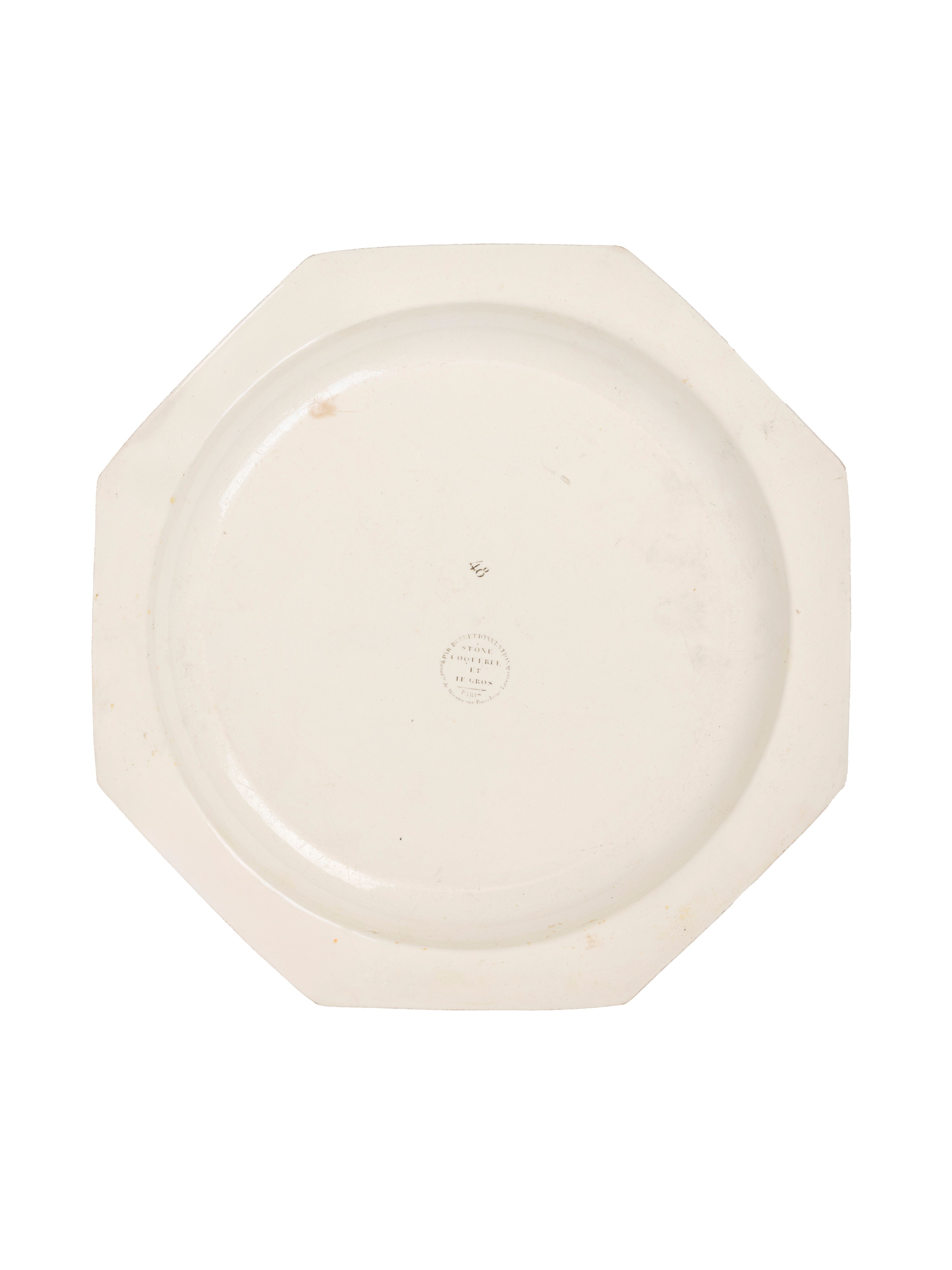 Piattini in maiolica con vedute, Montereau Faience, inizi XIX secolo