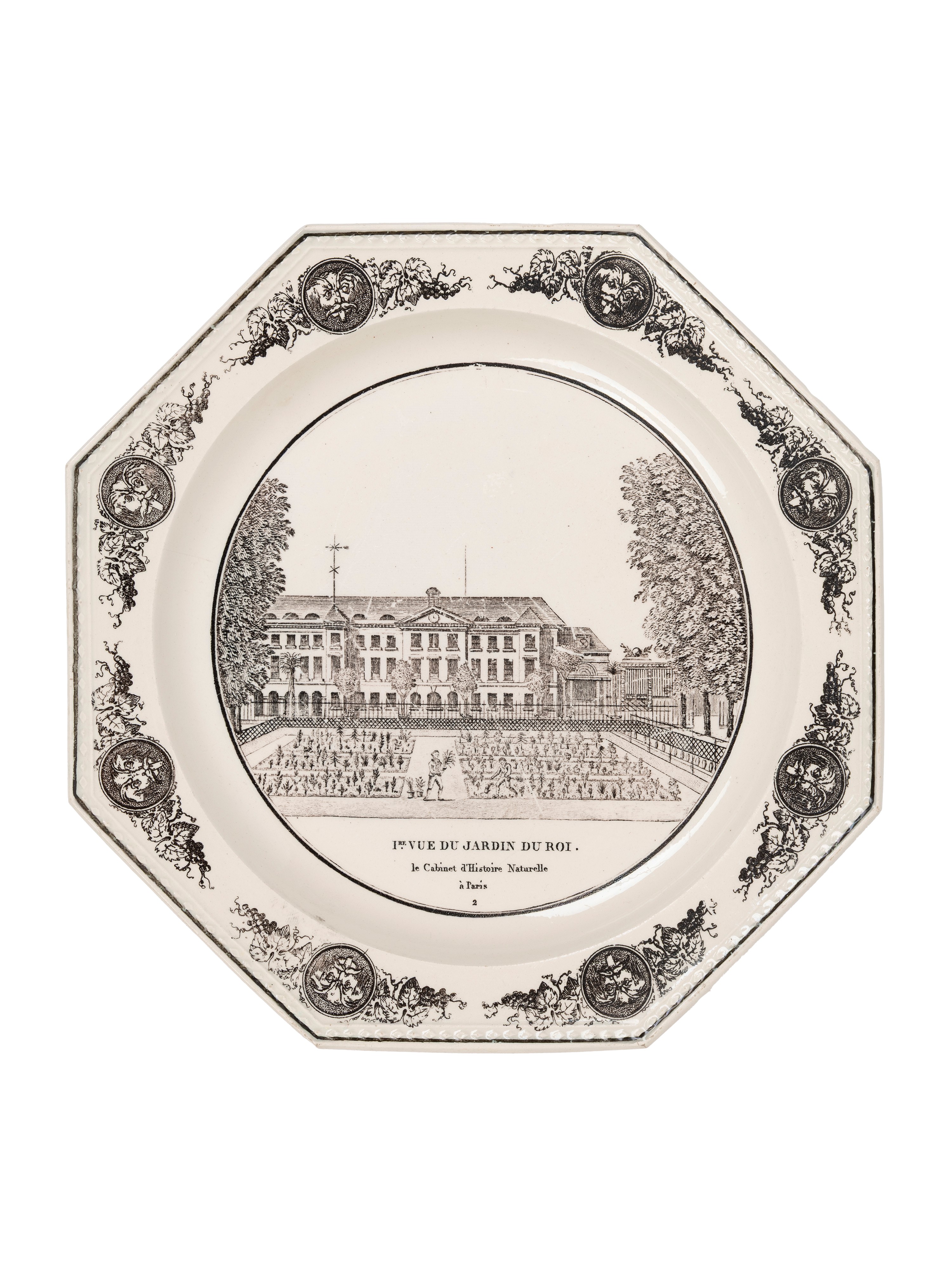 Set di sedici piatti decorativi, Creil Théodore, Francia, inizio XIX secolo