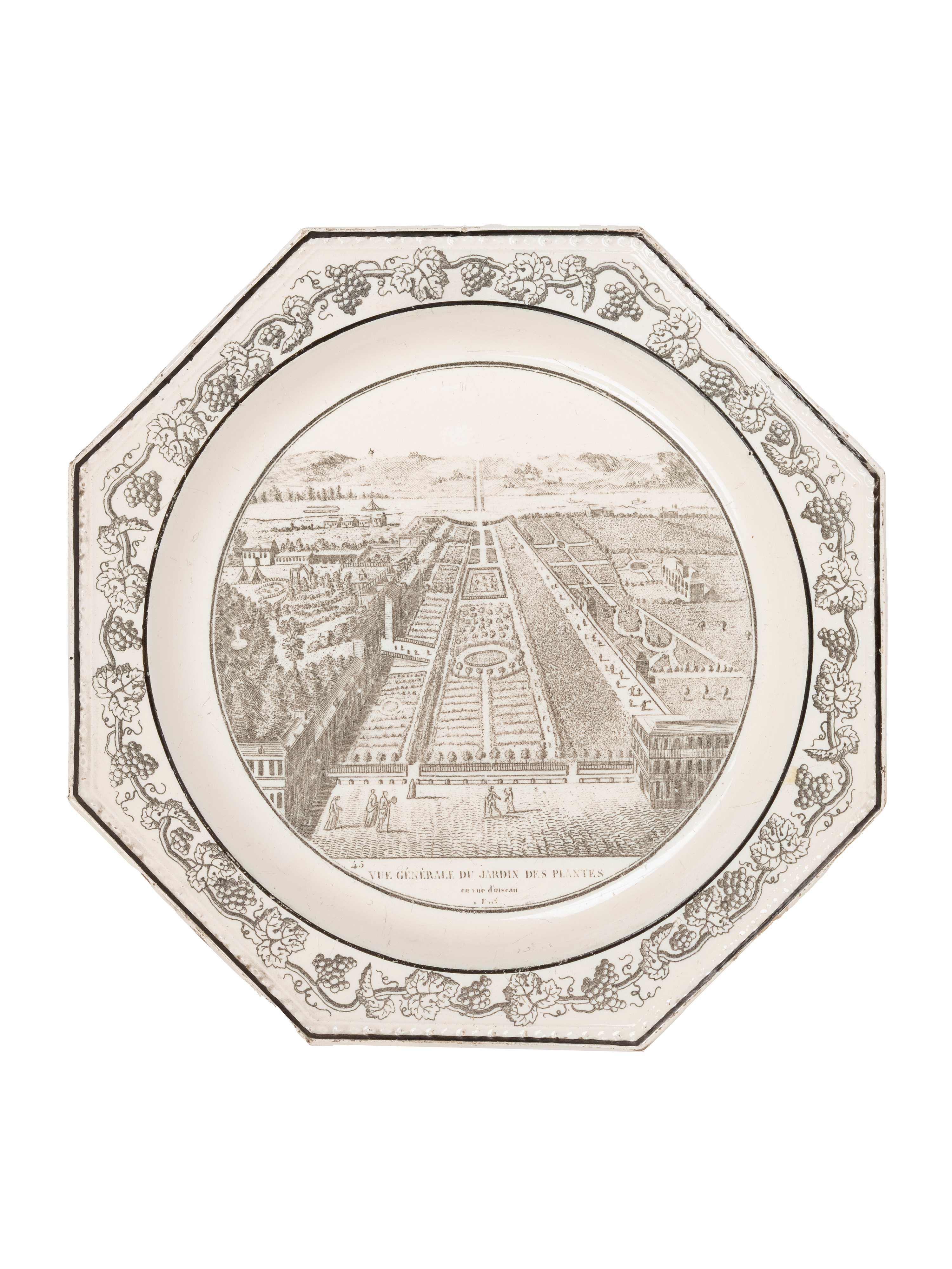 Set di sedici piatti decorativi, Creil Théodore, Francia, inizio XIX secolo