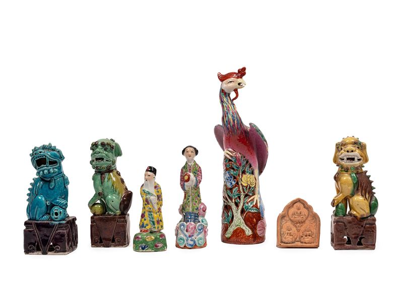 Cina, XX secolo, Sette sculture in terracotta
