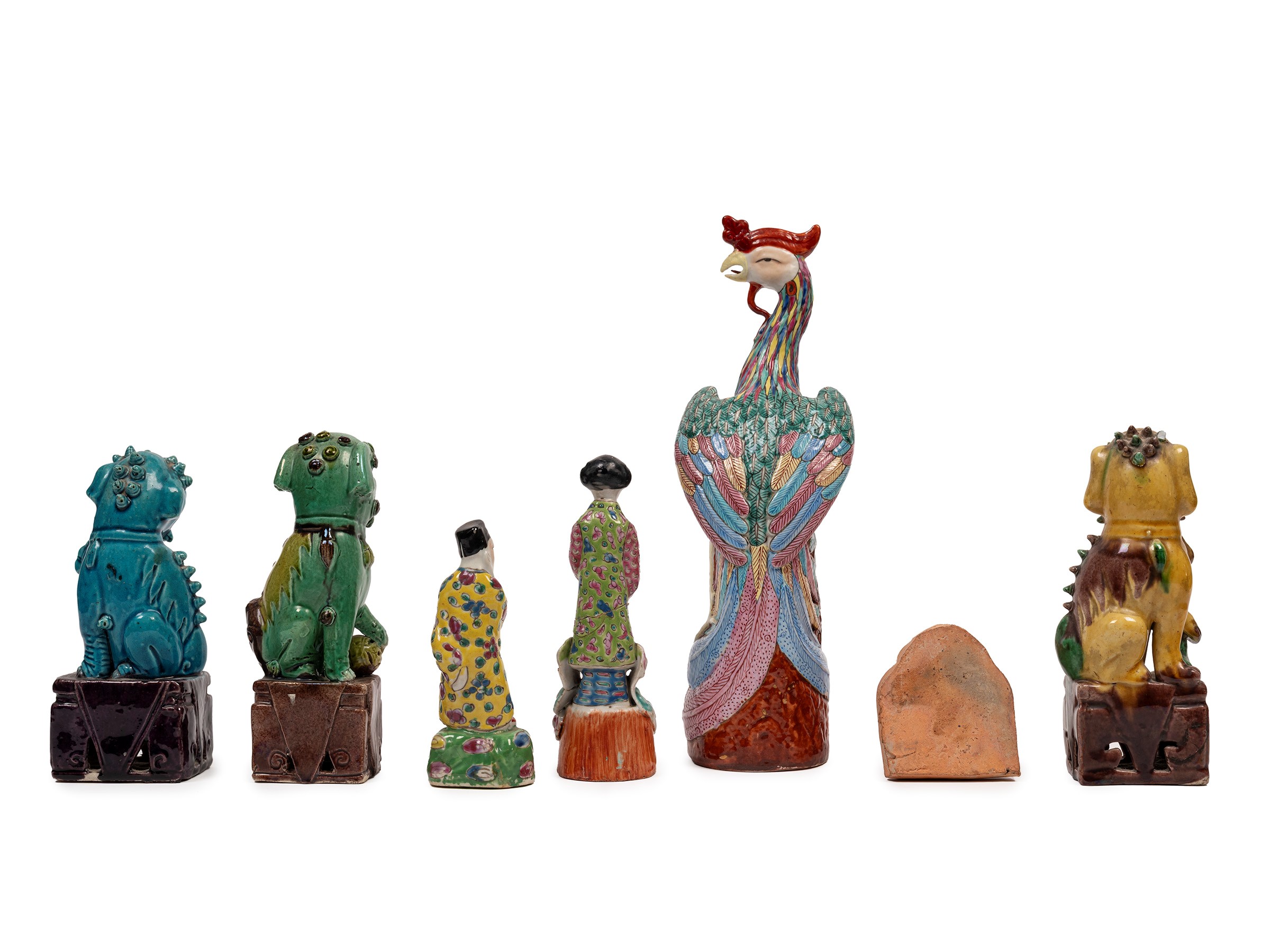 Cina, XX secolo, Sette sculture in terracotta