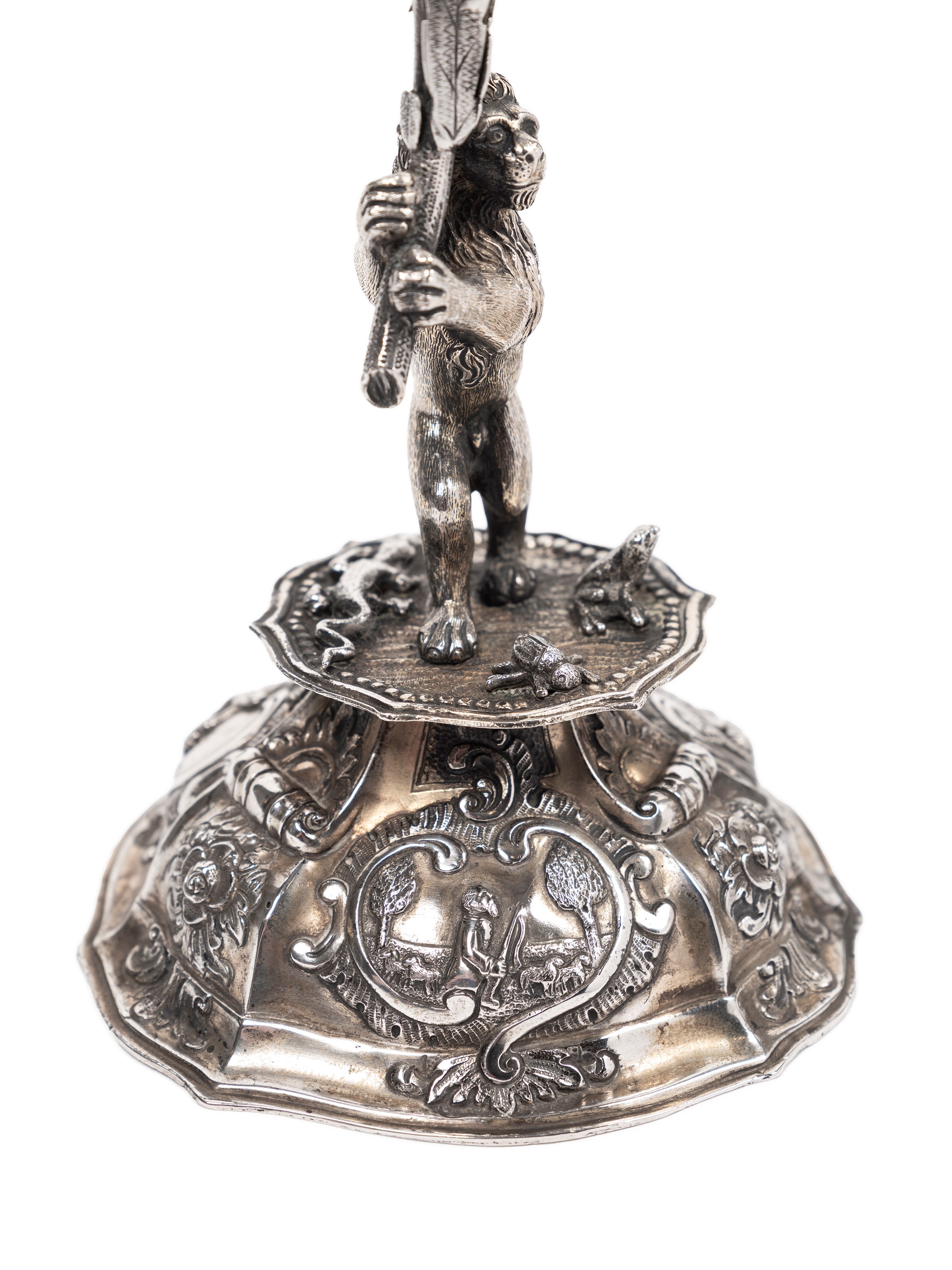 Coppia di candelieri ebraici in argento, Impero Austro-Ungarico, prima metà XIX secolo